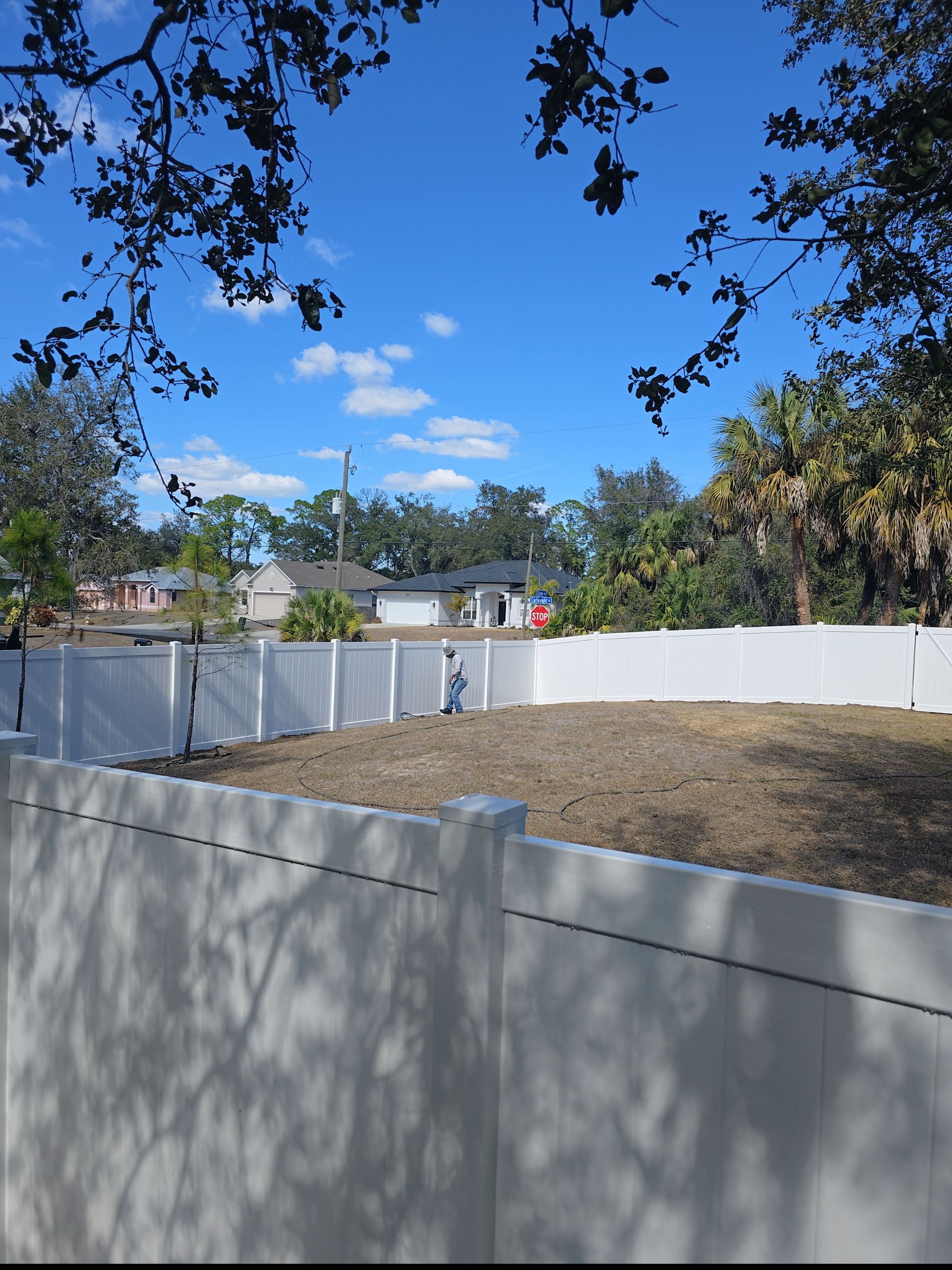 Vinyl Fence with Post Inserts in North Port by True Fence LLC