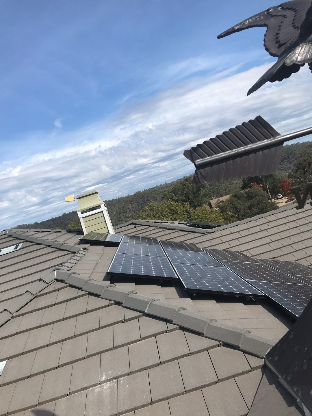 Solar panels power this home by Byers Enterprises 