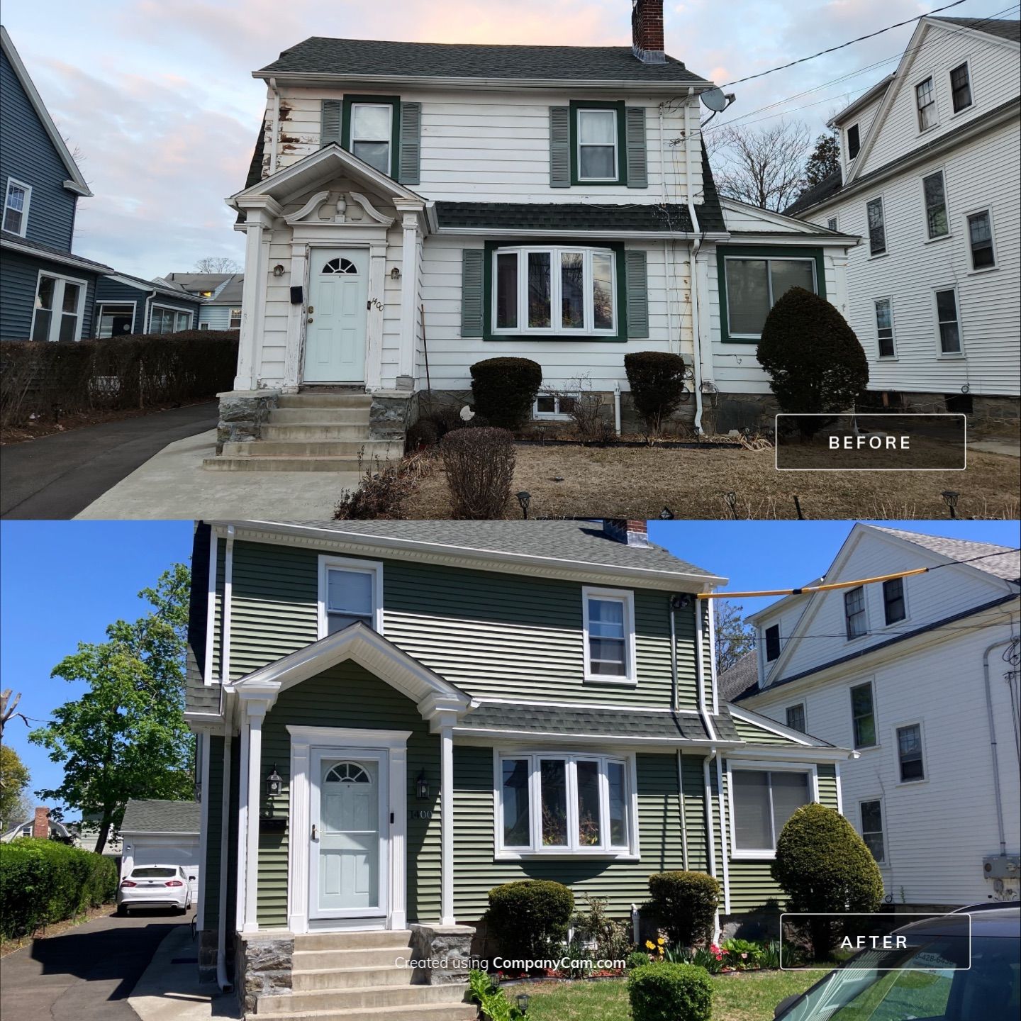 Siding revitalization with Cert Monogram D/4 x 12'6" clapboard, Olive Grove by DiGiorgi Roofing and Siding Inc