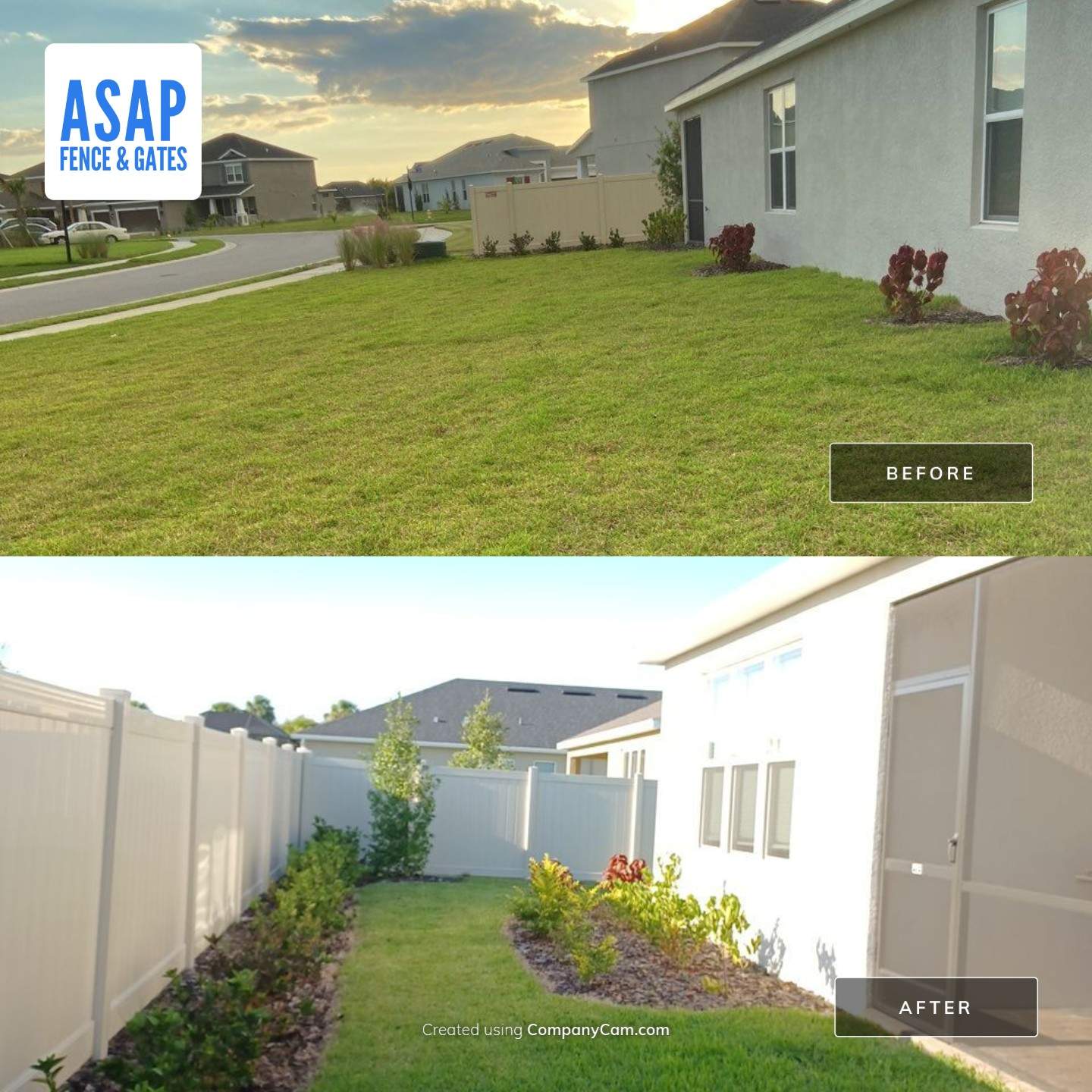 Palmetto, FL 6ft. Tall Tan Vinyl Privacy Fence  by Asap fence and gates, LLC