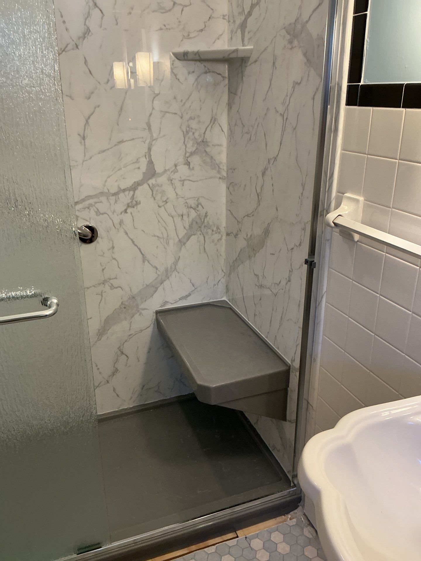 Phase II: Santorini White w/ Concrete Onyx by Rome Bath Remodeling
