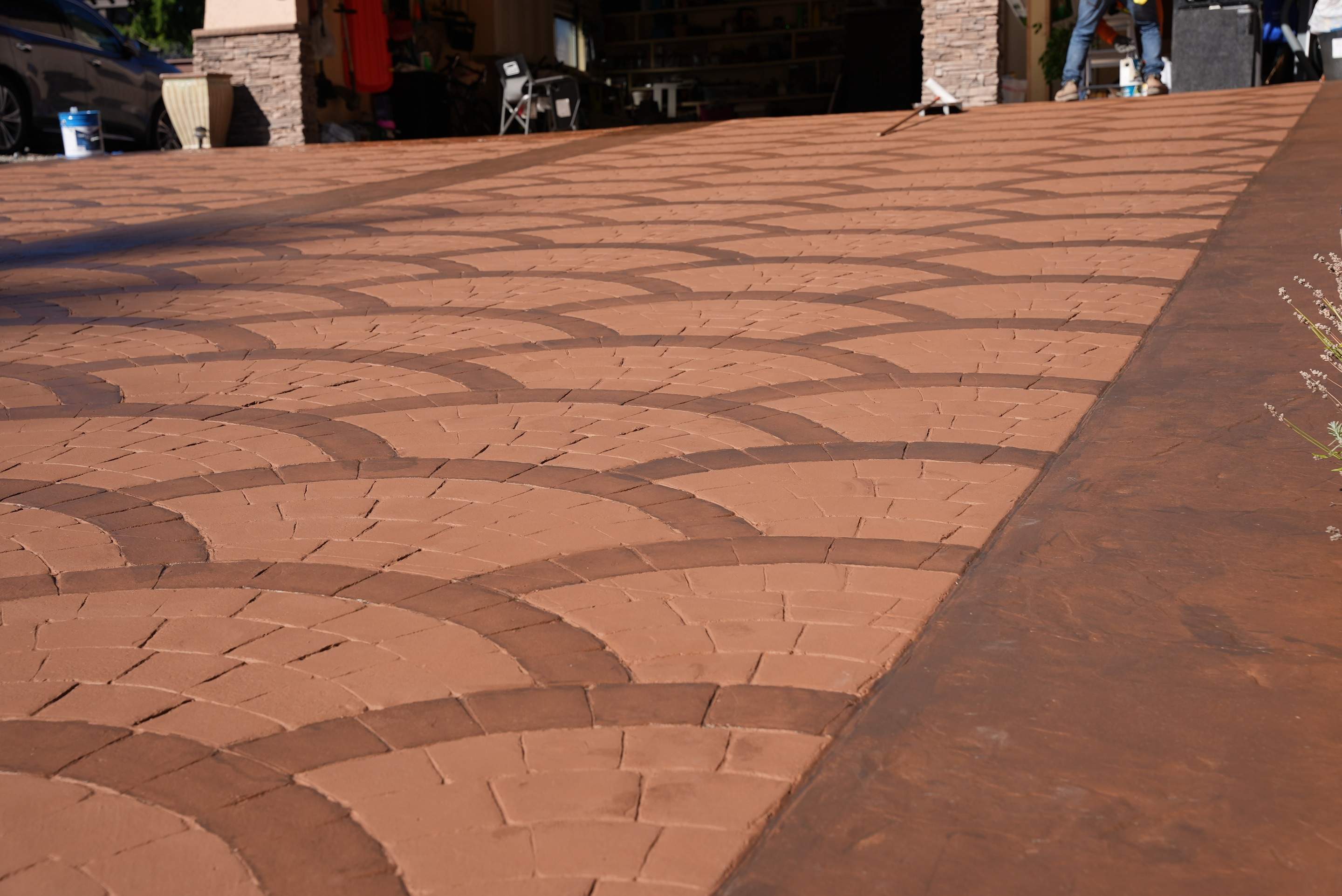 Mehta | Tiled Driveway with Sealer & Retaining Wall  by Jireh Asphalt & Concrete Inc 