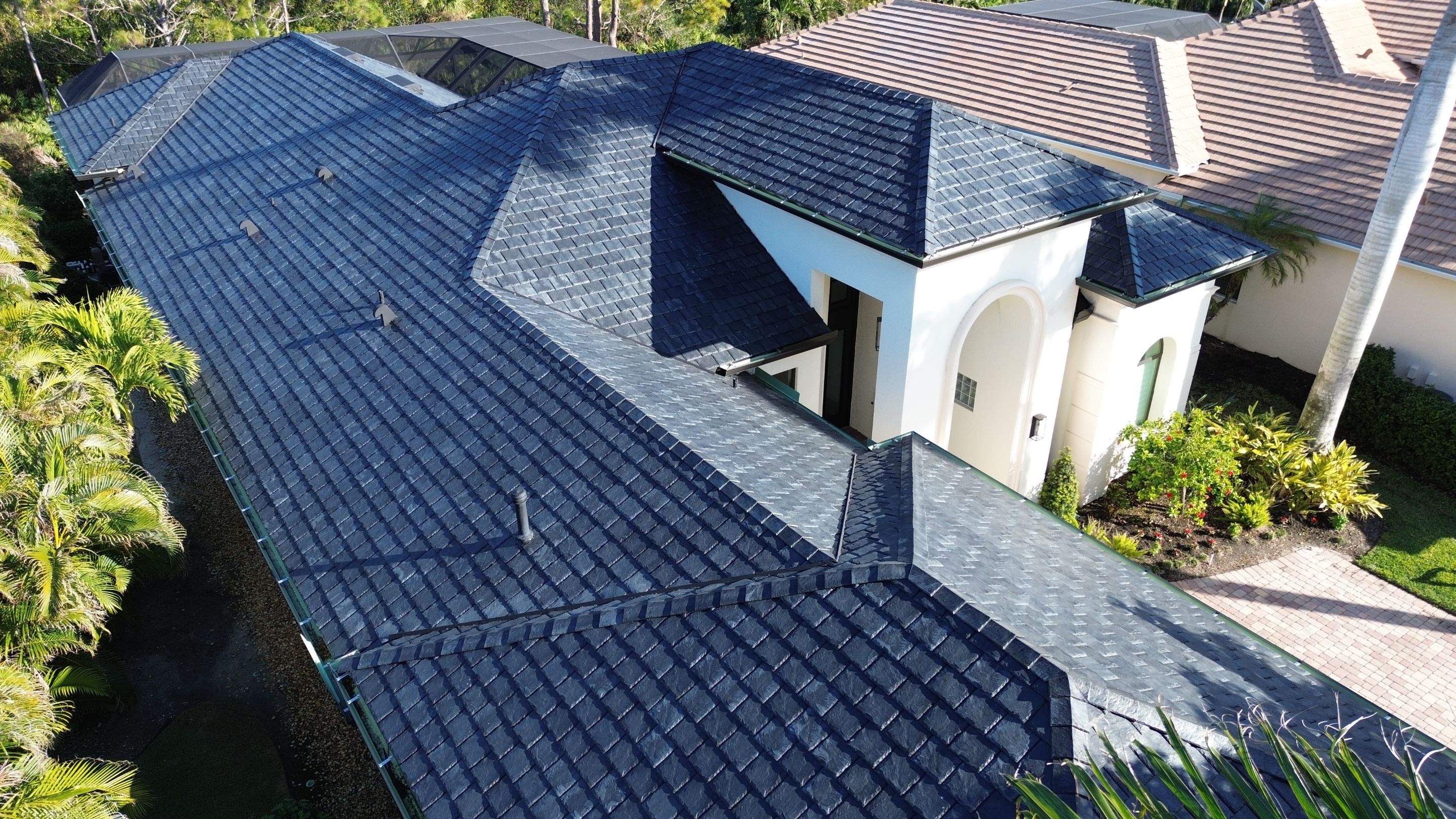 Residential Roofing Installation using Brava Slate Tile in Estero, Florida by International Roofing