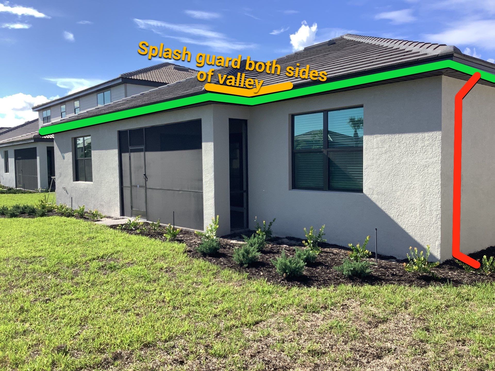 Seamless brown gutter and downspouts installation in Estero, FL  by Gutter Professors