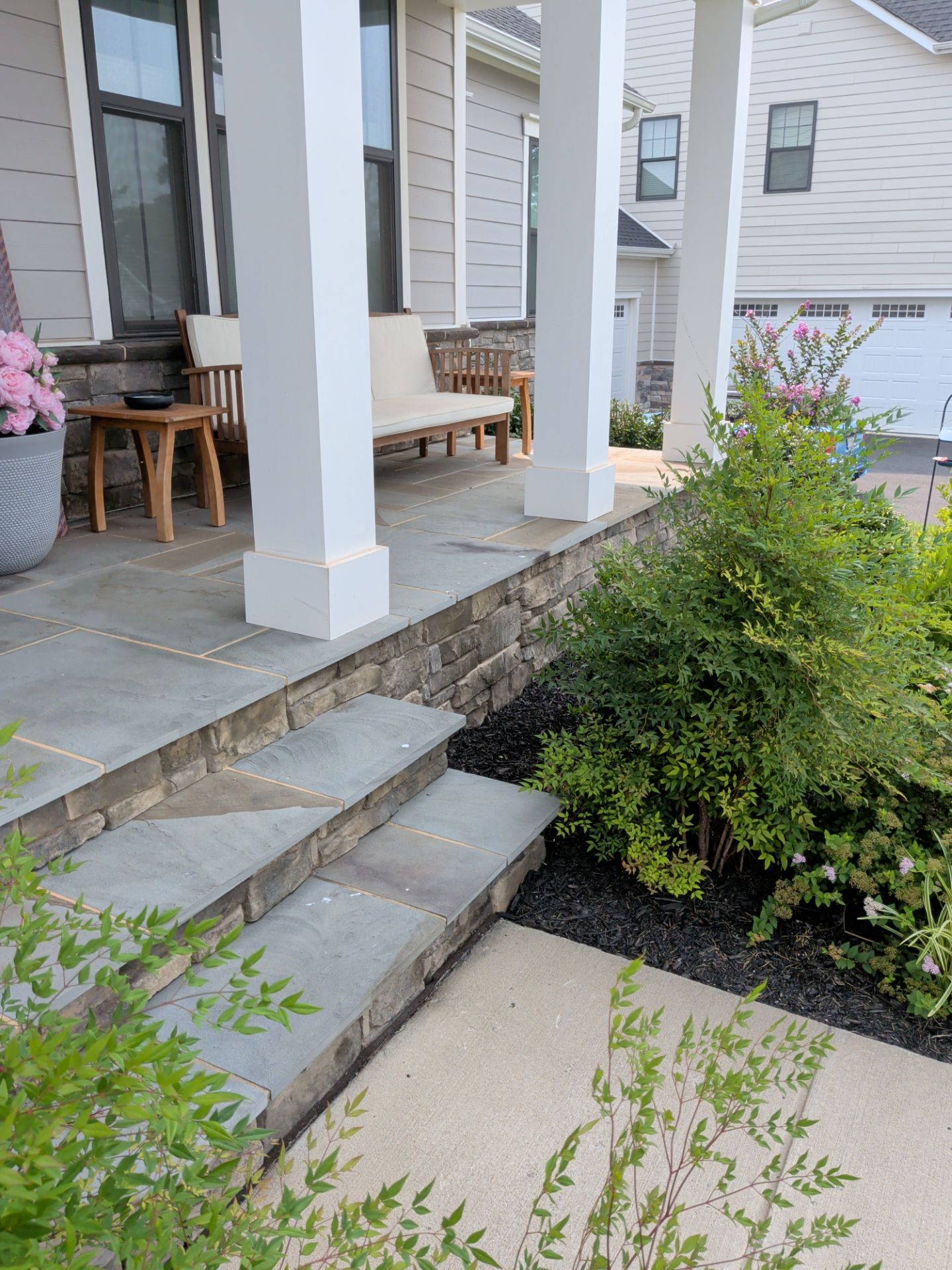 White Front Porch Railing Installation in Stone Ridge by Contracting Bros Llc