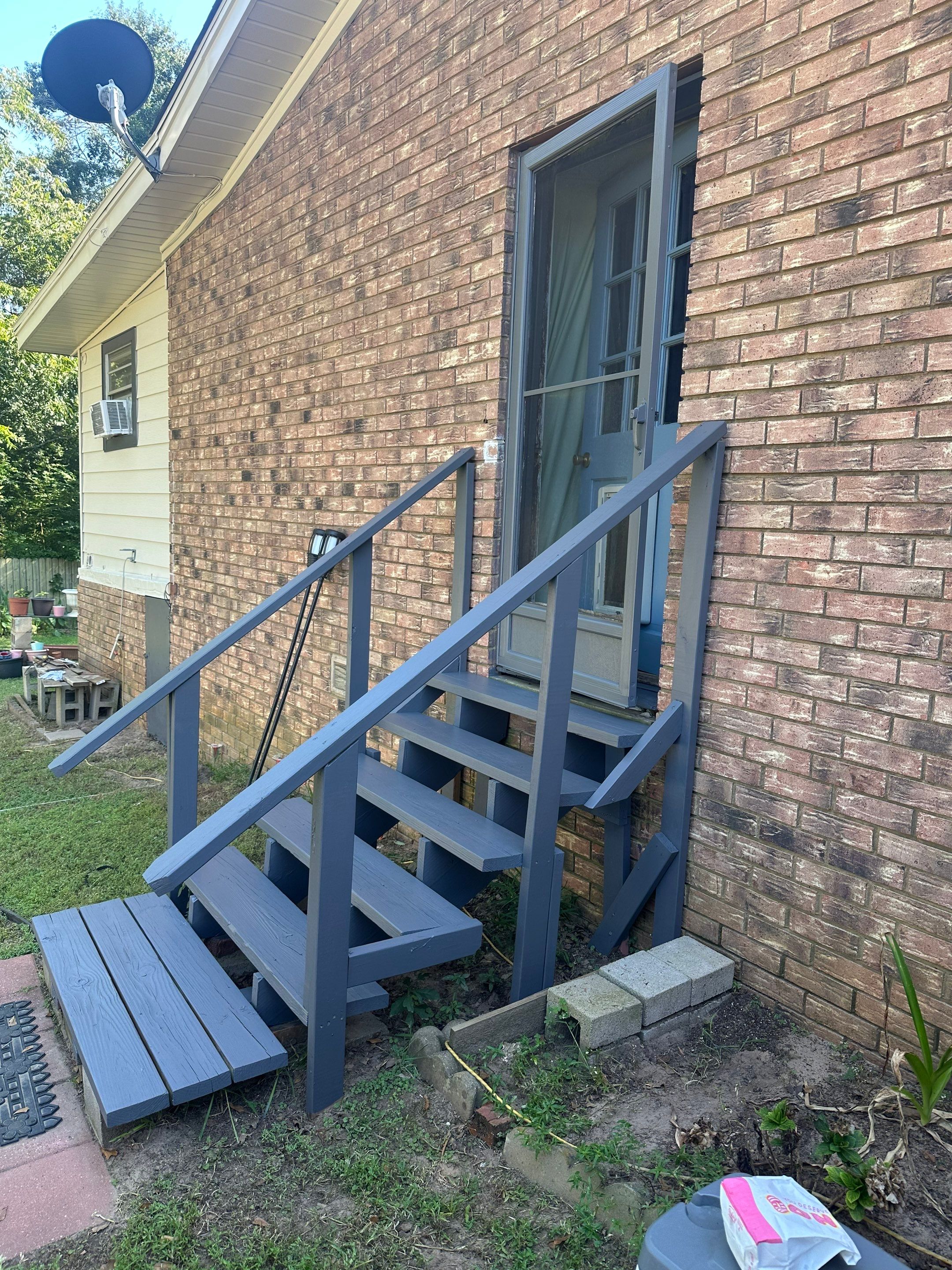 Exterior Painting in Arp, TX | Doors & Door Steps in Dark Gray by Quality Coats Painting