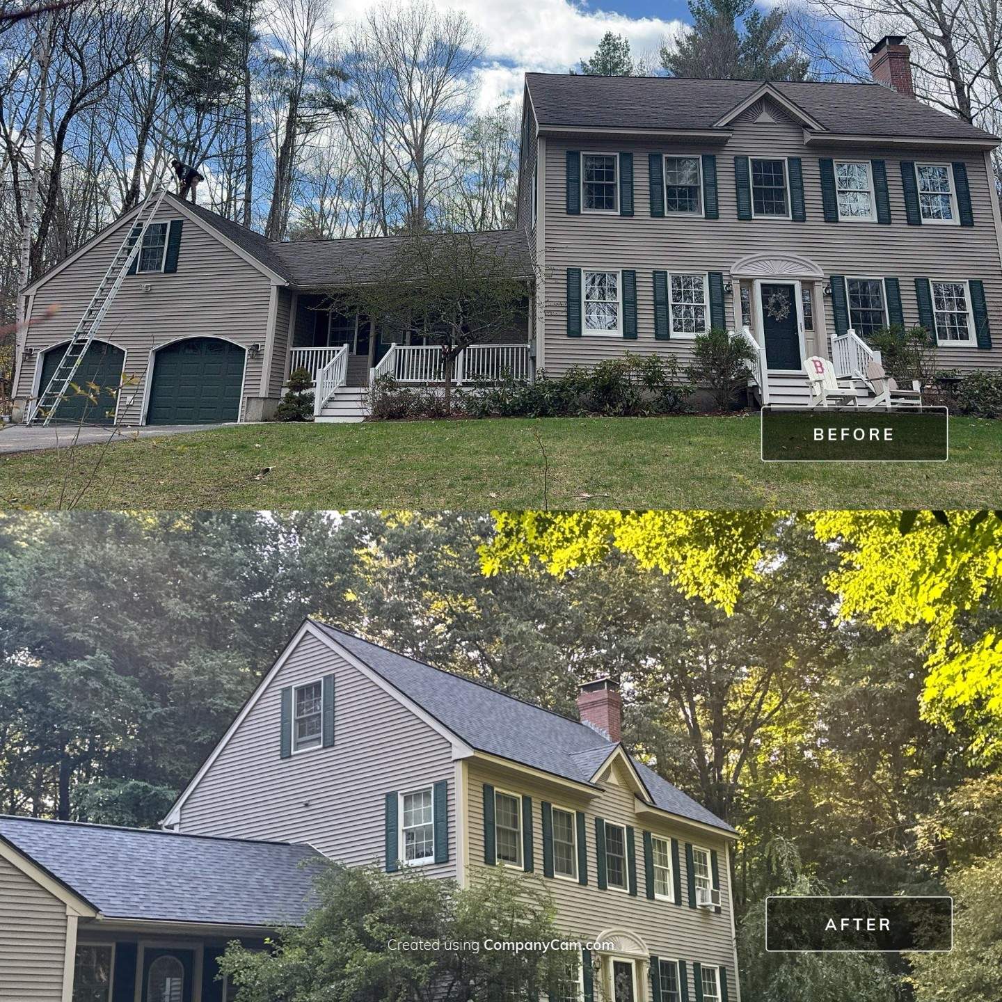 Scrabble Road Re-Deck and Williamsburg Gray Shingles — Brentwood, NH — additional view by Compass Exteriors