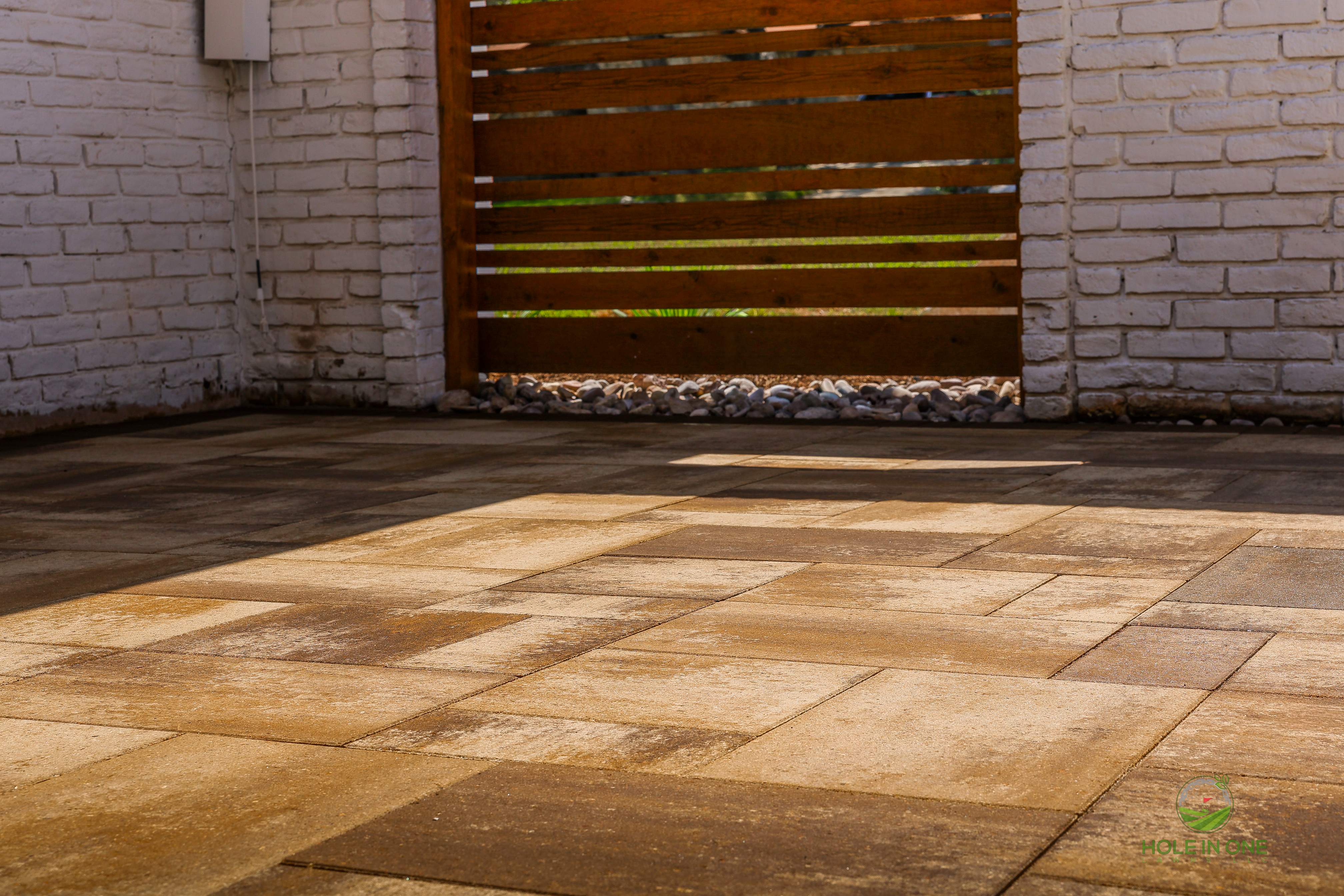 Front Paver Patio, Laredo Rock & Xeriscape Beds | Hollywood Park, San Antonio TX by Hole In One Lawns, LLC