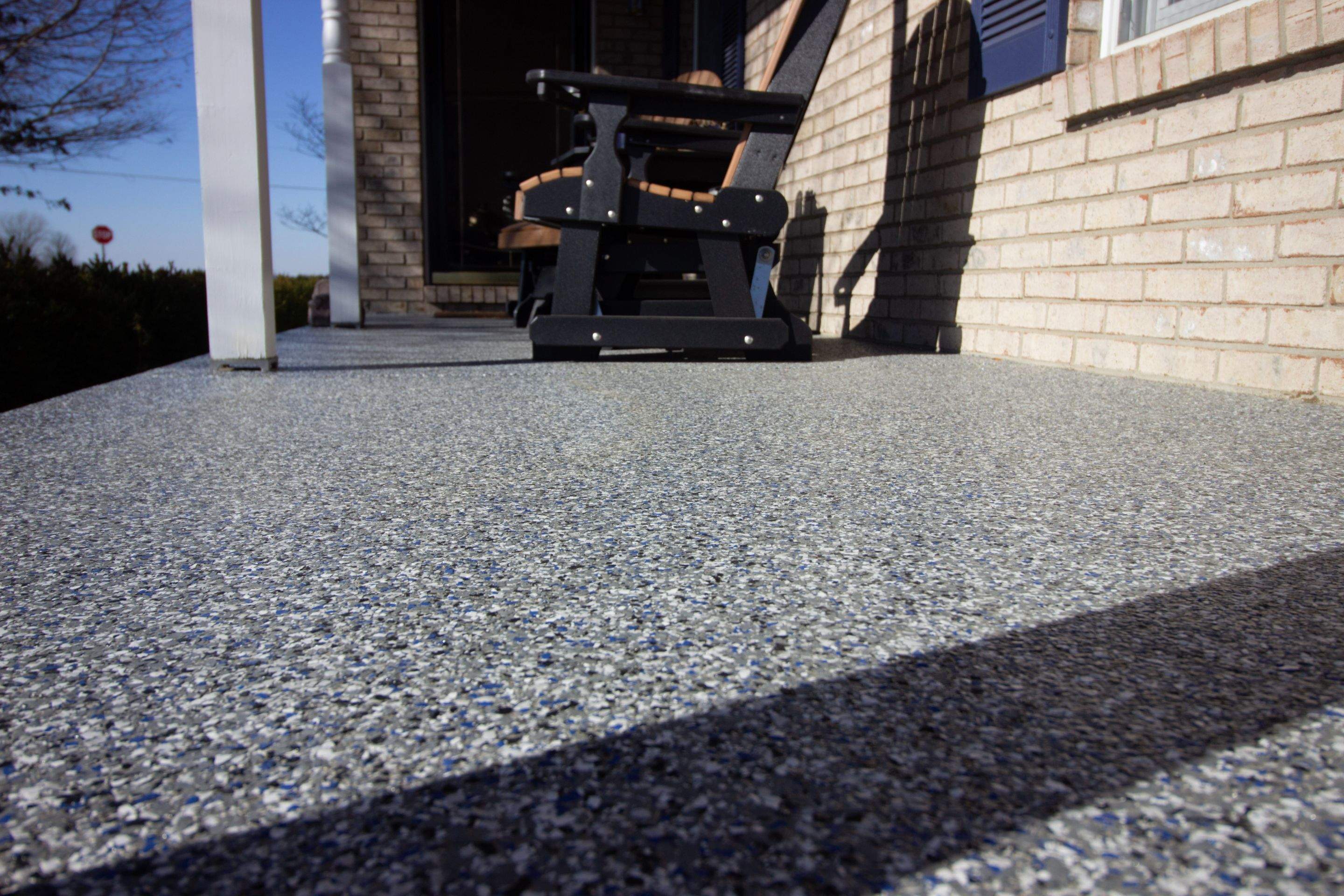 Patio Installation using Galaxy Blue by Your1DayFloor.com
