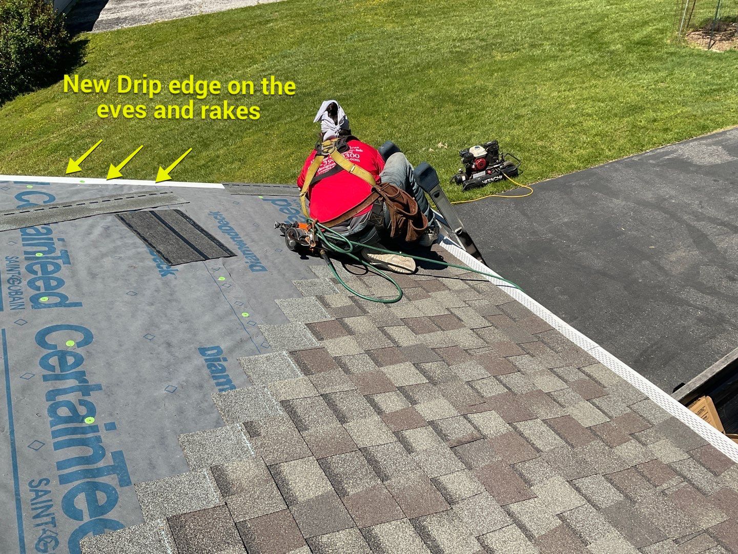 Residential Roofing Installation using Landmark Shingles Color Weatherwood by Alpha Design Services