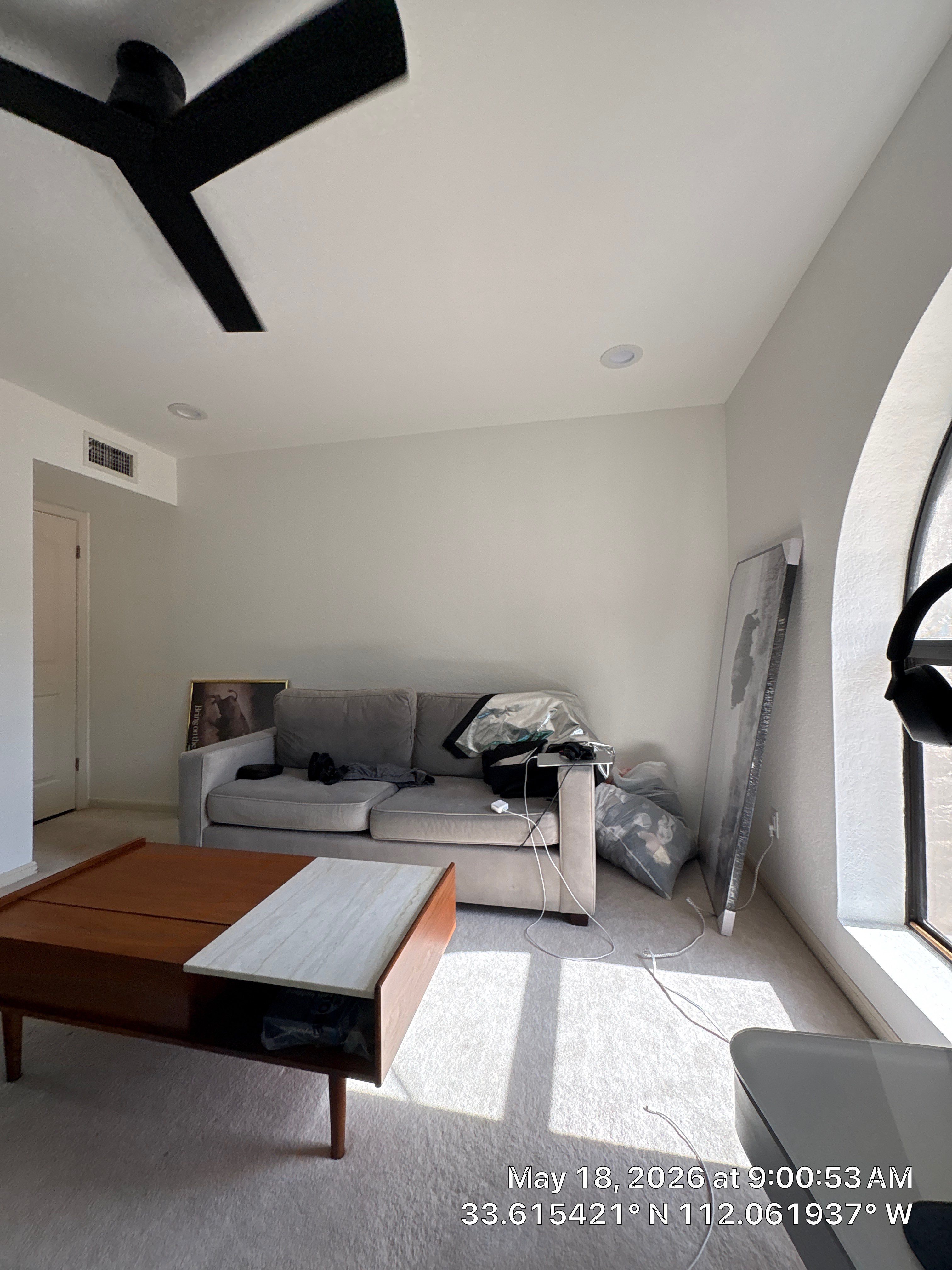 Modern Ceiling Fan and Media Wall Installation in Phoenix by CompanyCam Sales Demo