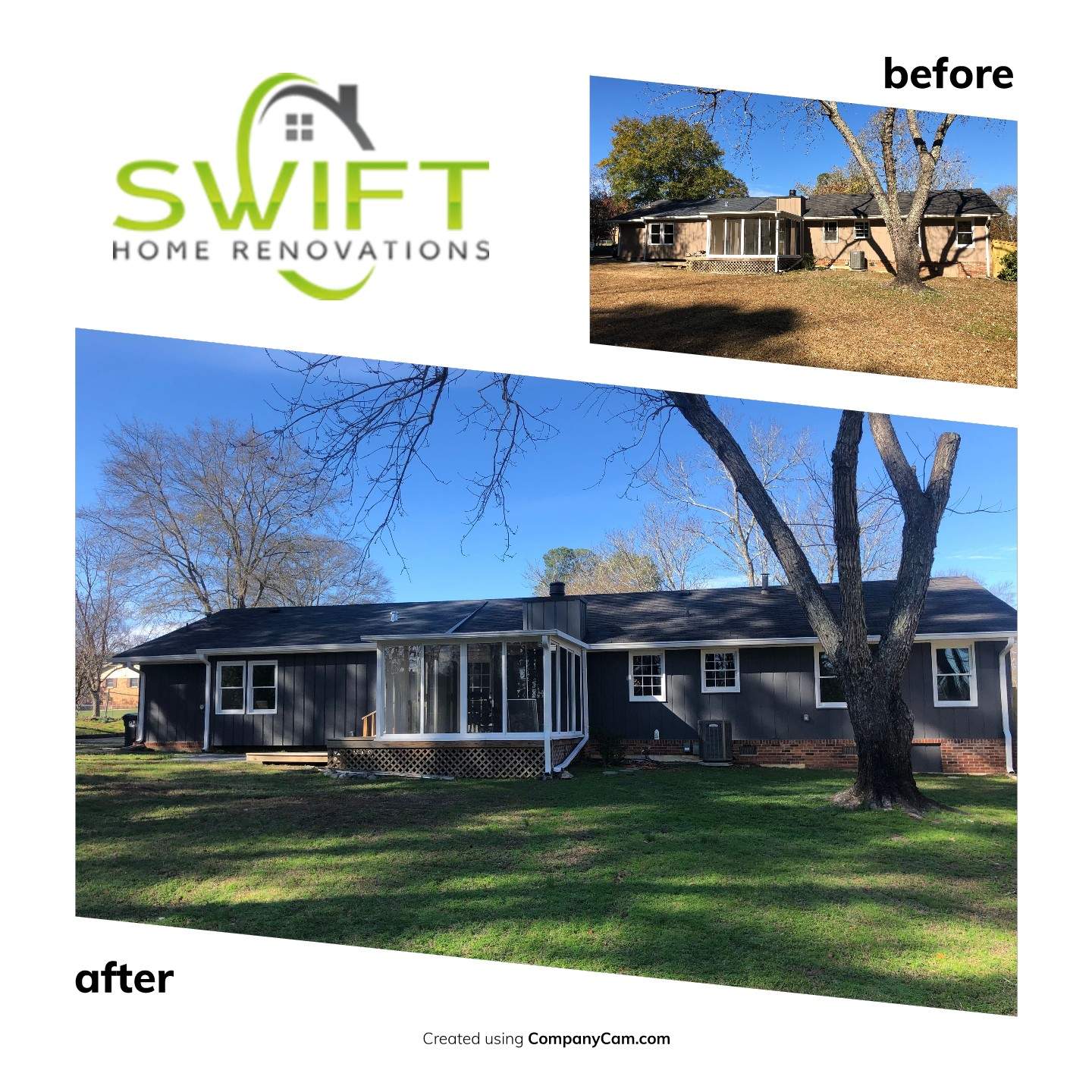 Full Exterior House Painting Transformation in Snellville Georgia by Swift Home Renovations 