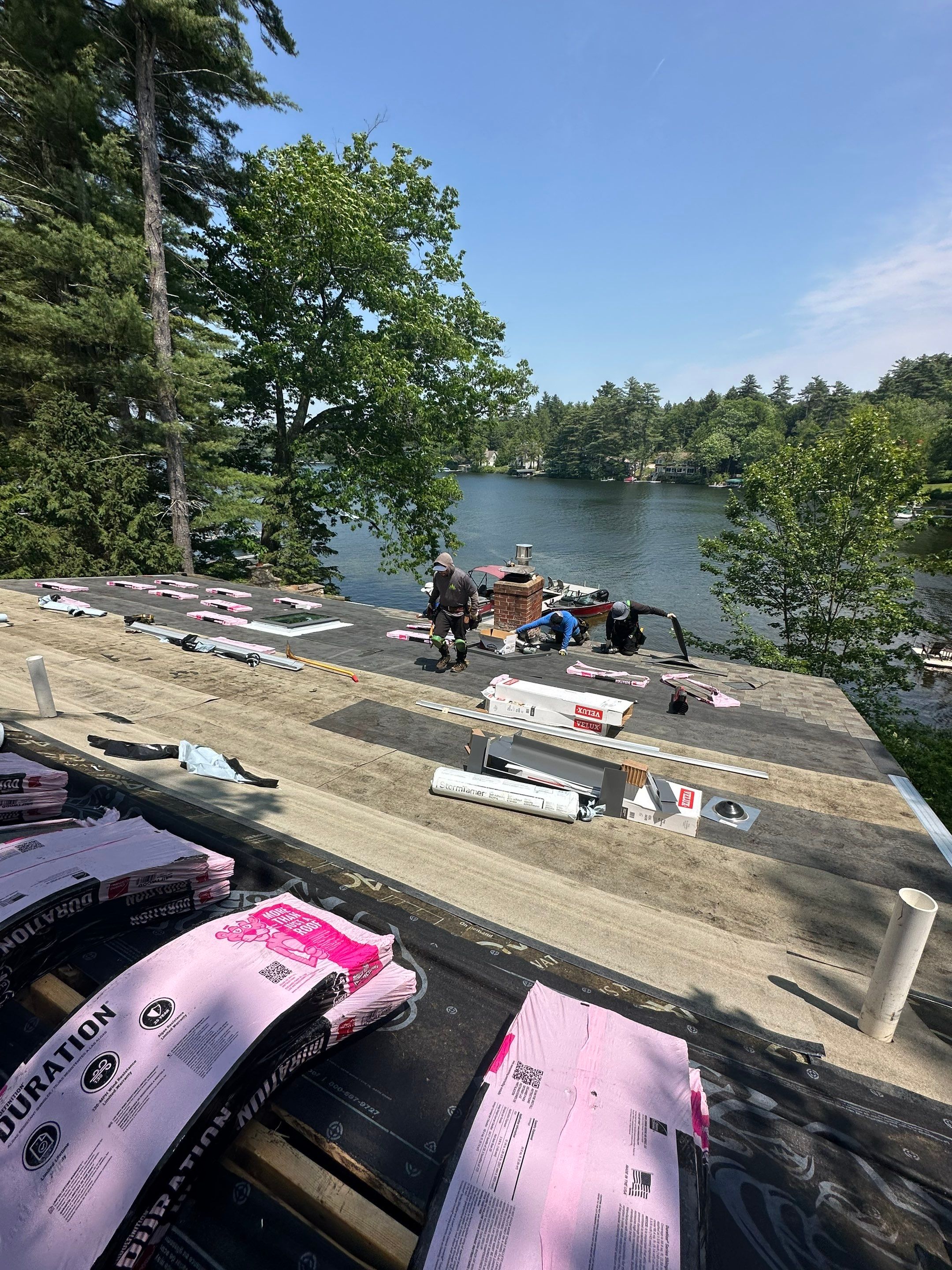 OC Roof Install On The Lake In Deerfield, New Hampshire by Tall pine roofing