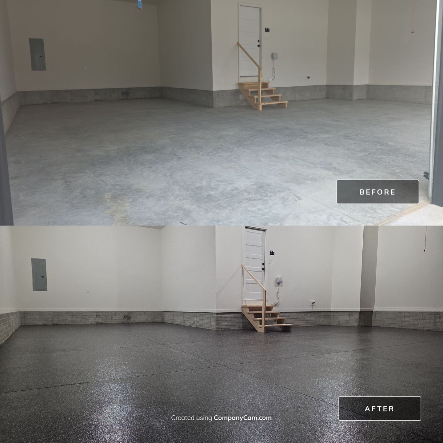 Husker-Style Garage by Revival Concrete Coatings