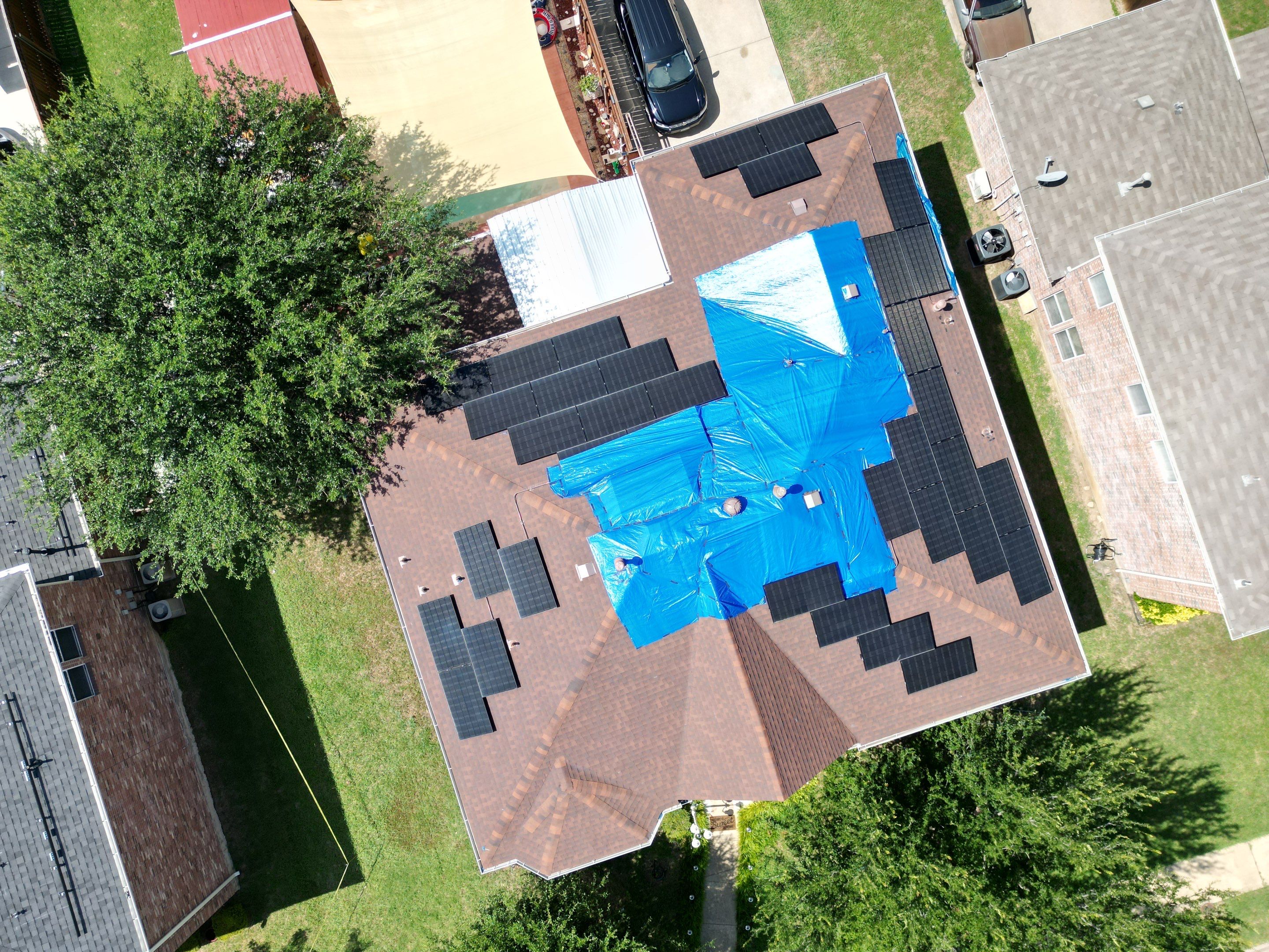 Tarps Dallas  using TARP BLUE by V General Contractors 