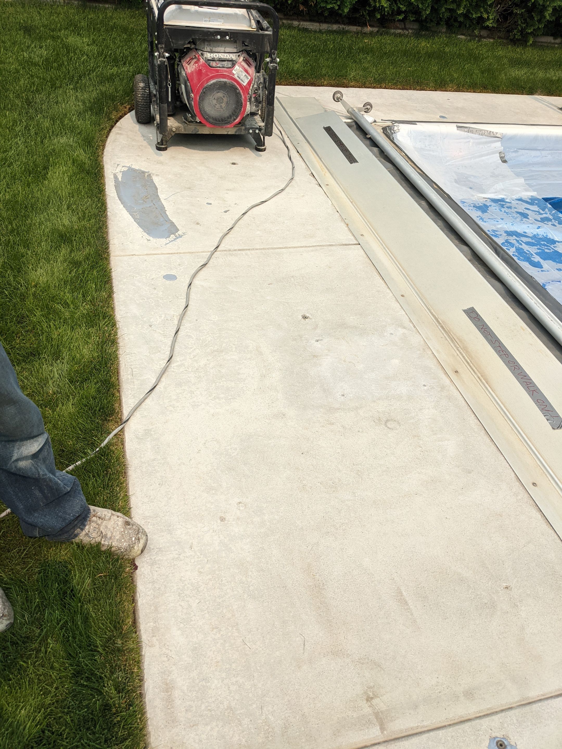 Pool Deck Transformation using Slate Stone by Croc Coatings, LLC