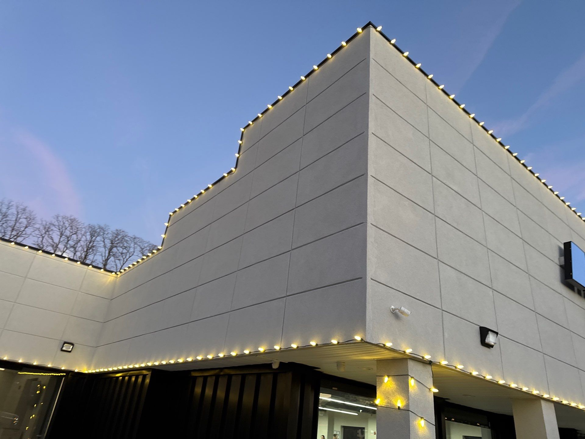 Commercial Holiday Lighting in Red Bank, NJ by Clearview Washing