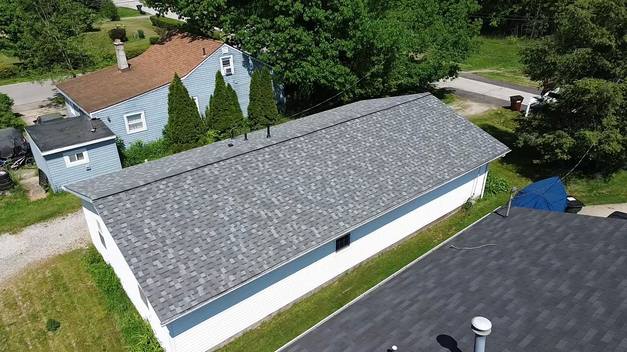 Atlas Pinnacle, Color, Coastal Granite, Drip Edge, Color, Birch White by Eagle Eye Roofing
