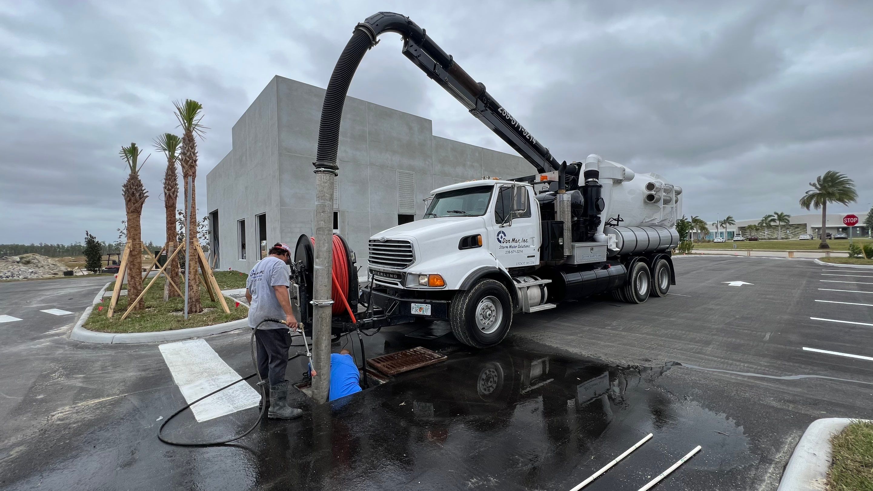 New Construction Storm Drain System Cleaning by Don Mar, Inc. Storm Water Solutions