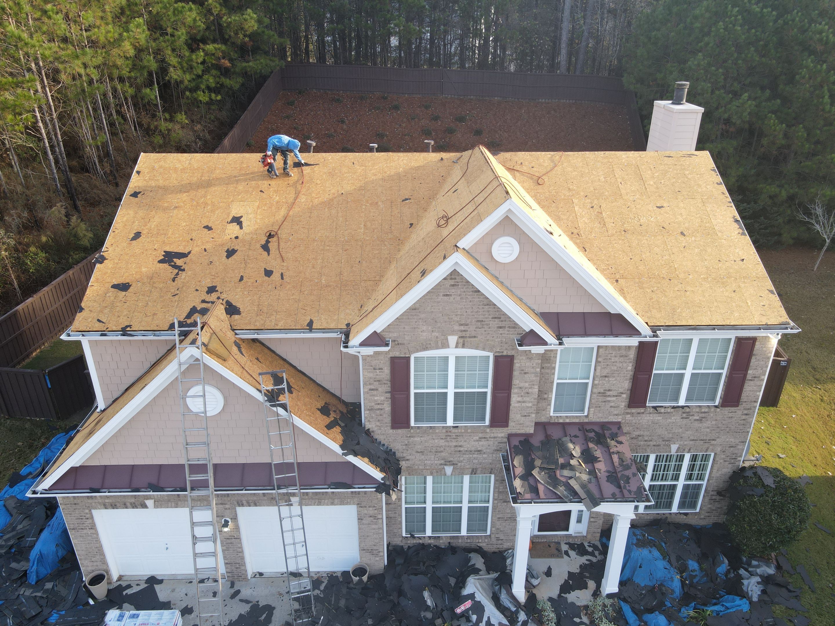 Residential Roofing Installation using Timberline HDZ Hickory  by Inspector Roofing and Restoration