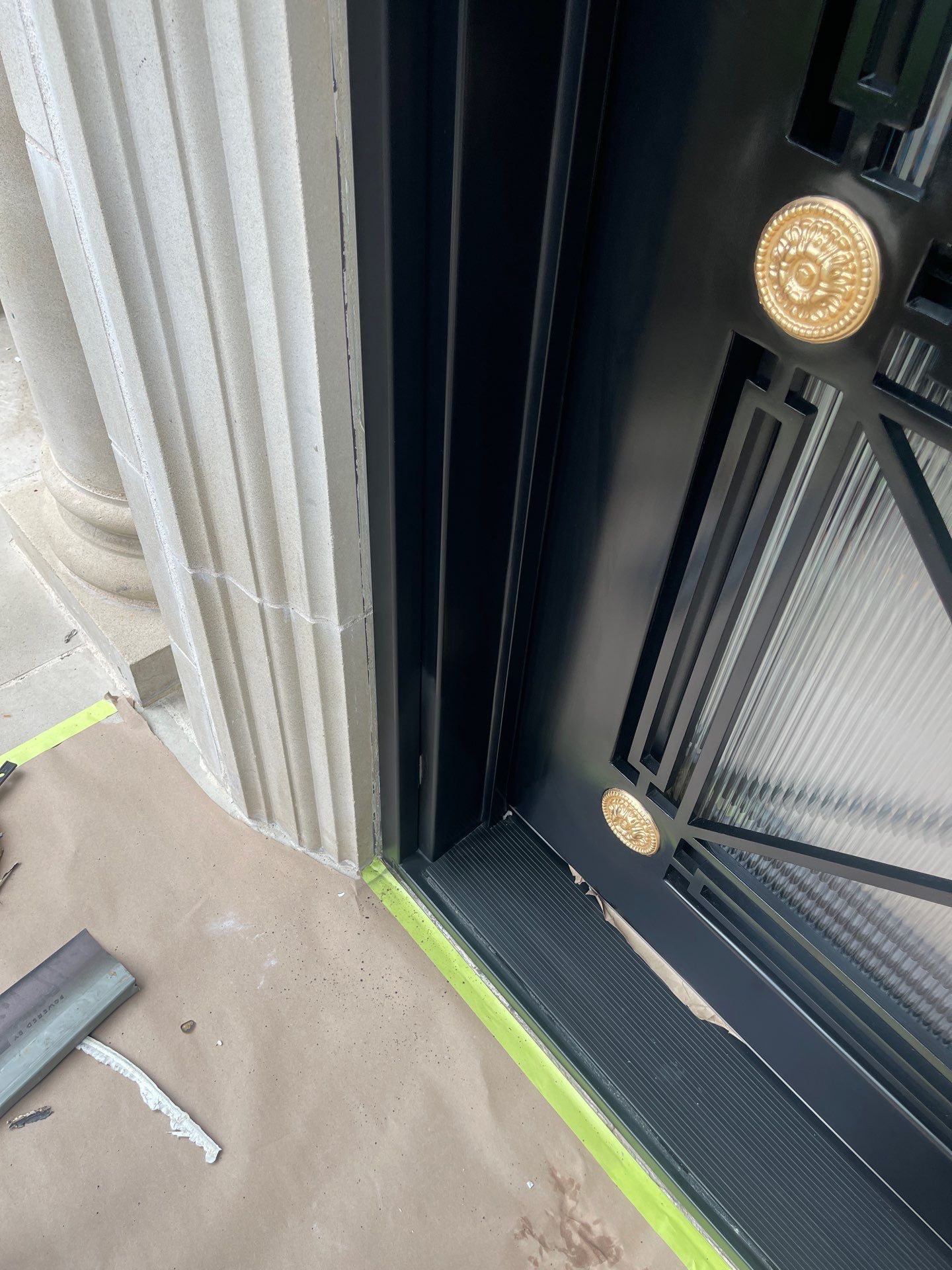 Modern Matte Black Front Door Installation in Dallas by Solara Custom Living