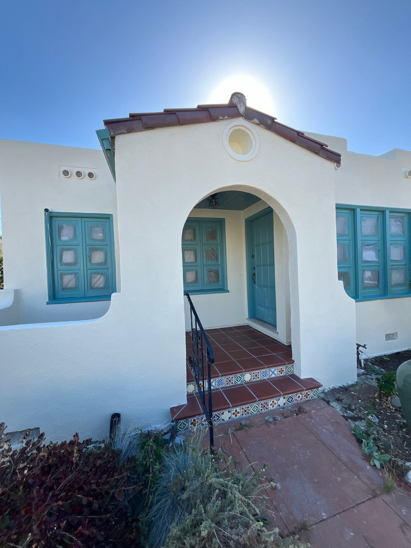 Exterior Transformation with Fresh Stucco and elastomeric system for waterproofing by Herrera’s Bay Area Painting inc.