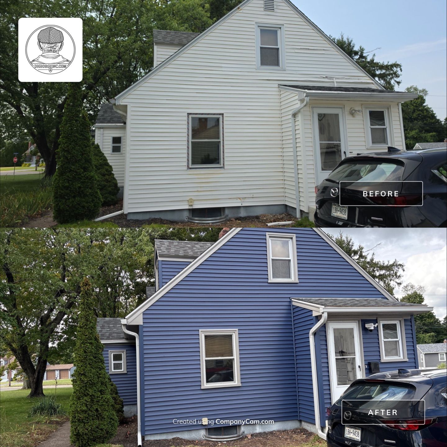 Siding Renewal Using CertainTeed Monogram D/4 Clapboard in Midnight Blue by DiGiorgi Roofing and Siding Inc