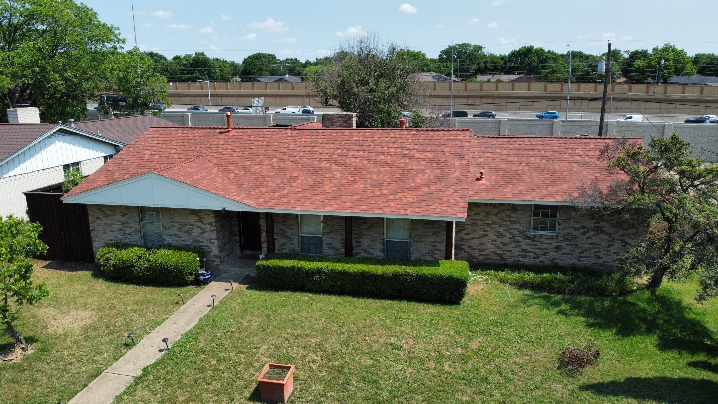 Final Roof Drone Shots by First Out Roofing 