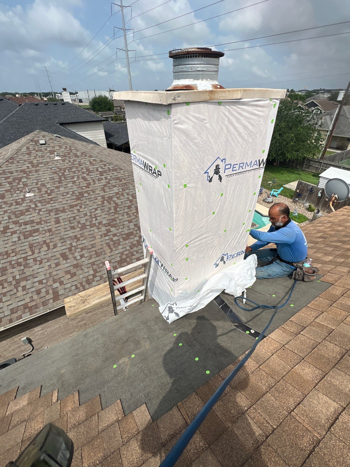 Chimney looks good but its BAD! by Bayfront Roofing and Construction
