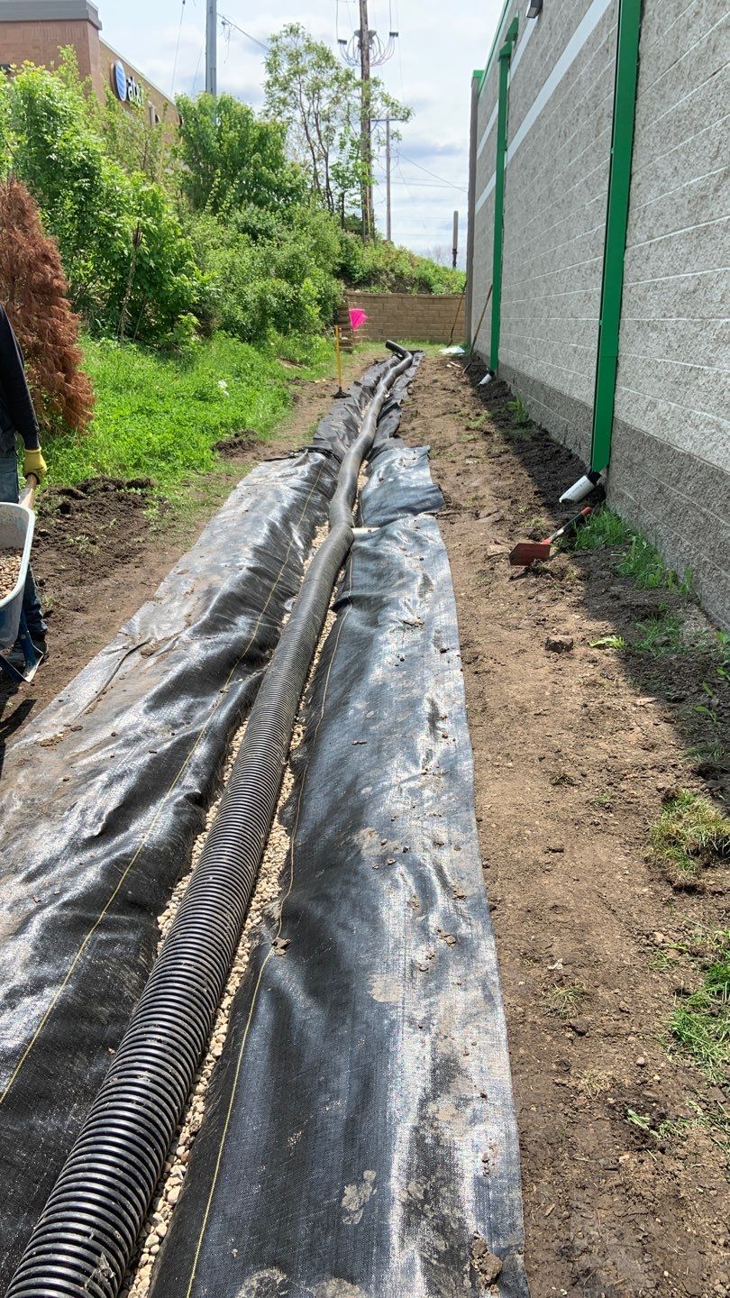 French Drain Installation – Fridley Dollar Tree by Waterproofing Northeast