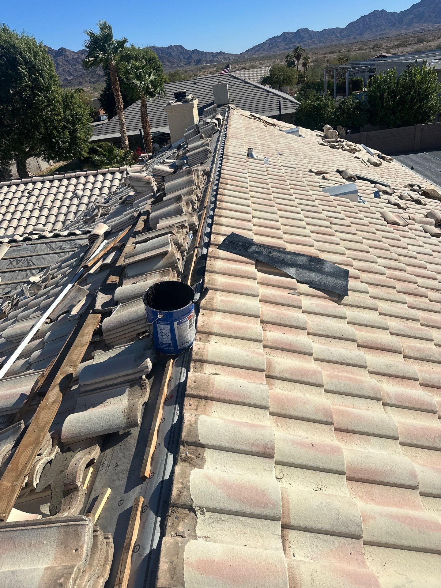 Sunset Rose Clay Tile  by Reimagine Roofing