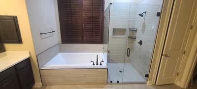 Warm Modern Bathroom Remodel in Stonewall Estates