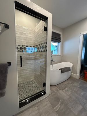 Shower using Tempered Low Iron Shower Glass
