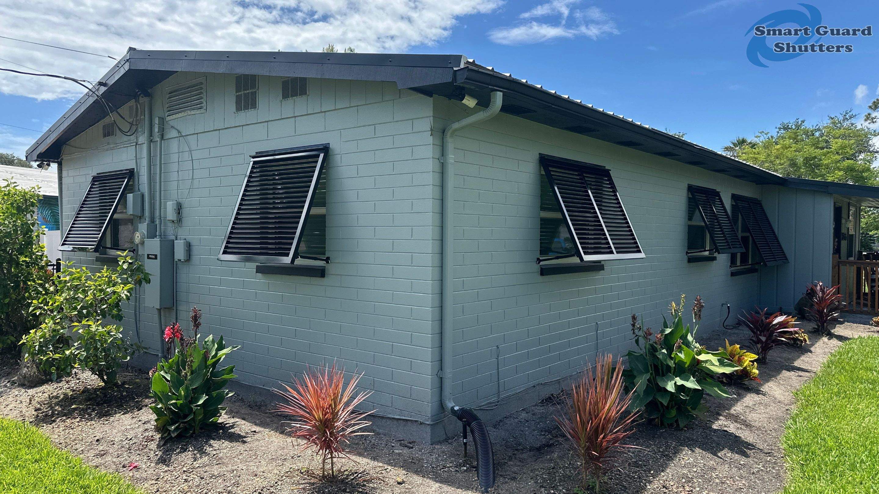 Decorative Bahamas in Jet Black  by Smart Guard Shutters