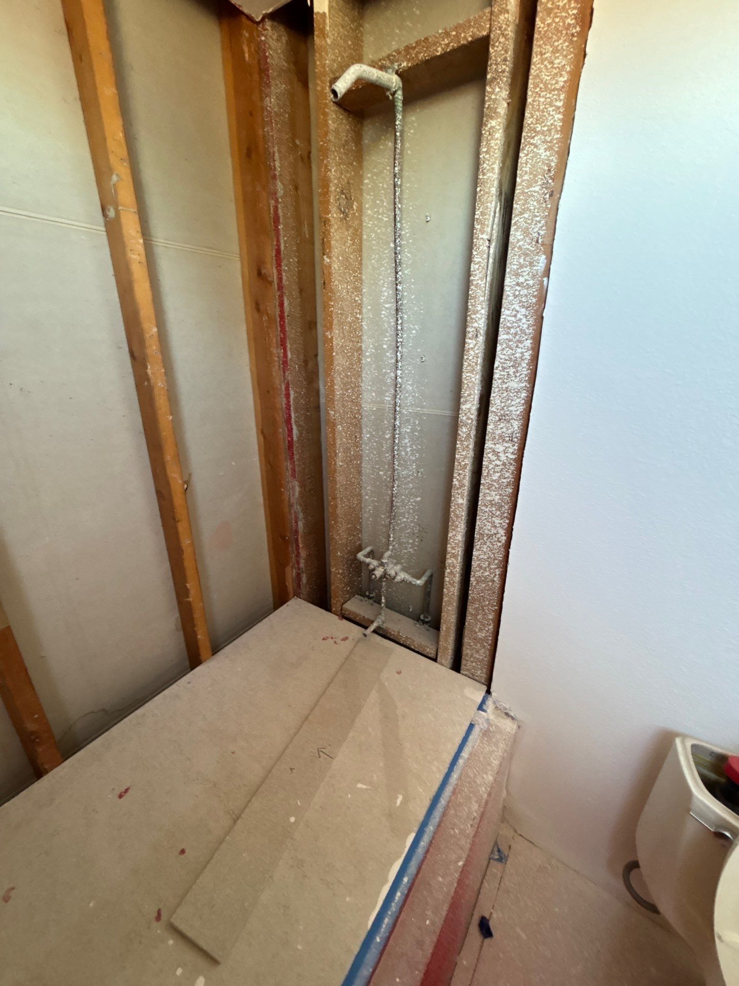 Installing Water Pipe for Shower by Us Plumbing