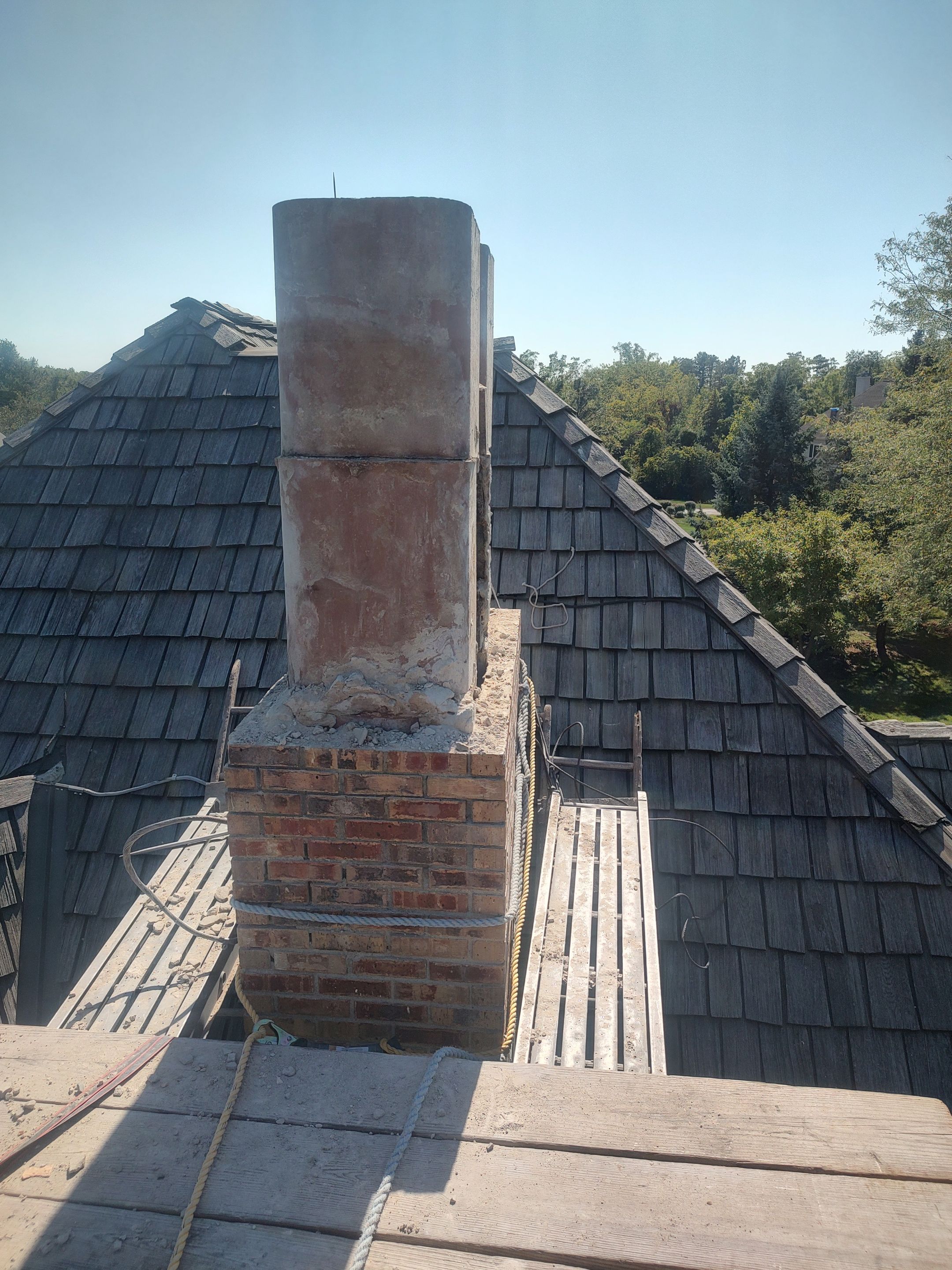Complete Chimney Tear Down & Rebuild  by Leonard and Sons Building Services, Inc. 