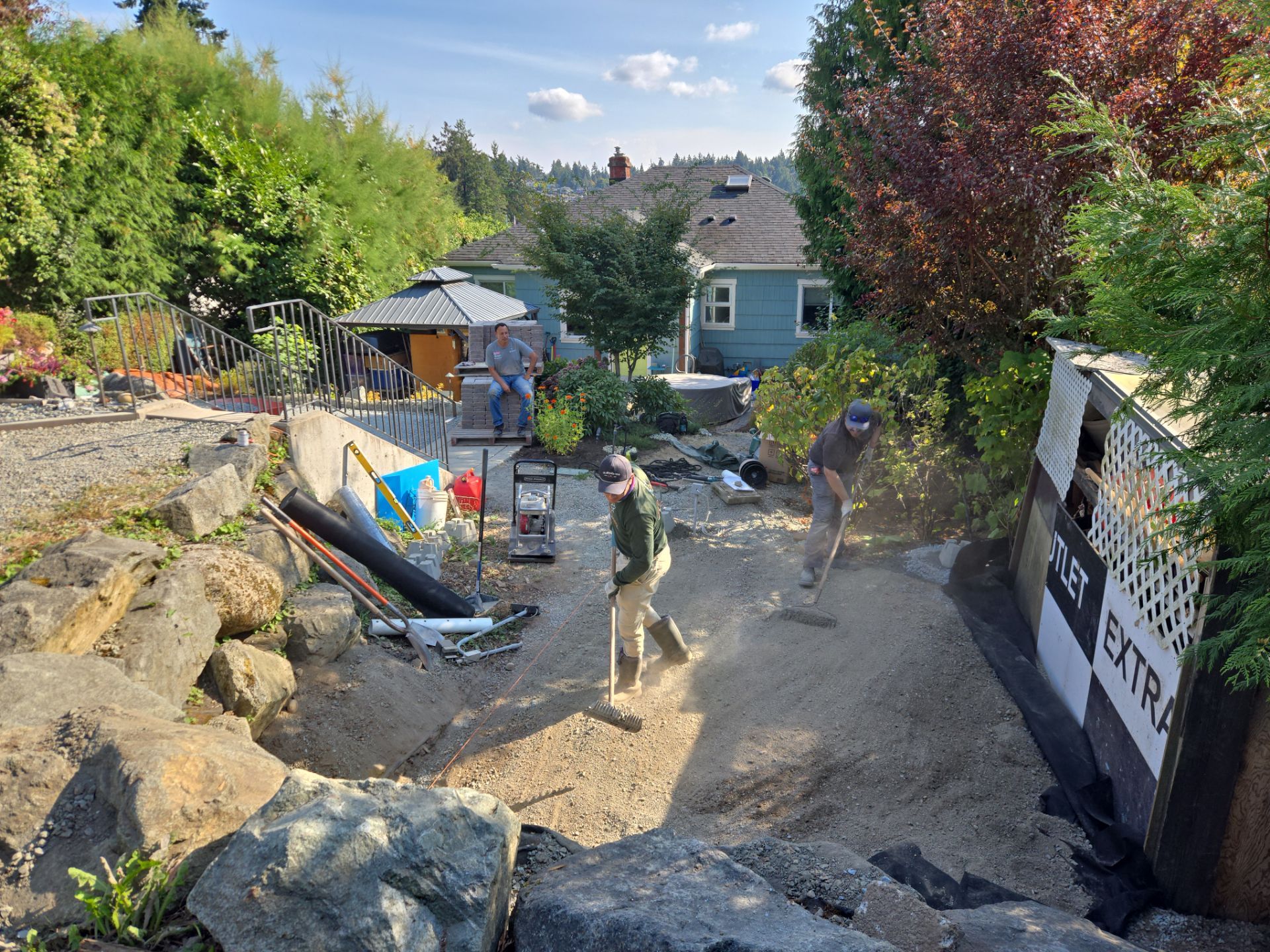 Backyard Transformation — Custom Shed, Paver Patio & Retaining Wall by Habanero Garden and Exterior Care
