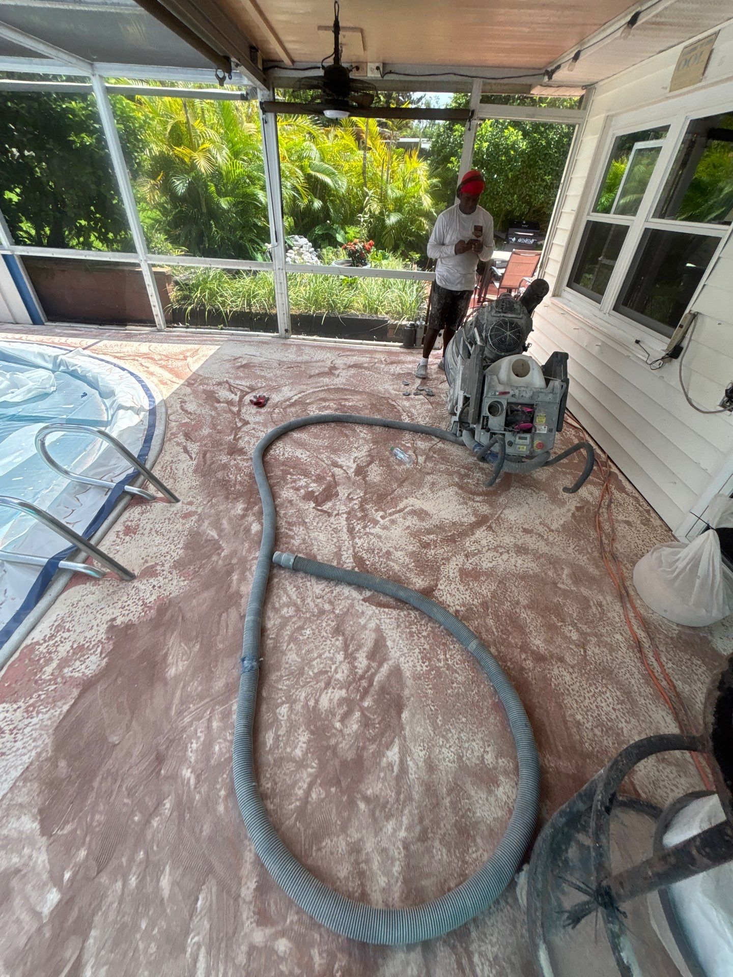 Lake Wales Pool Deck Concrete Coating with Orbit Flake by Performance Floors & Coating