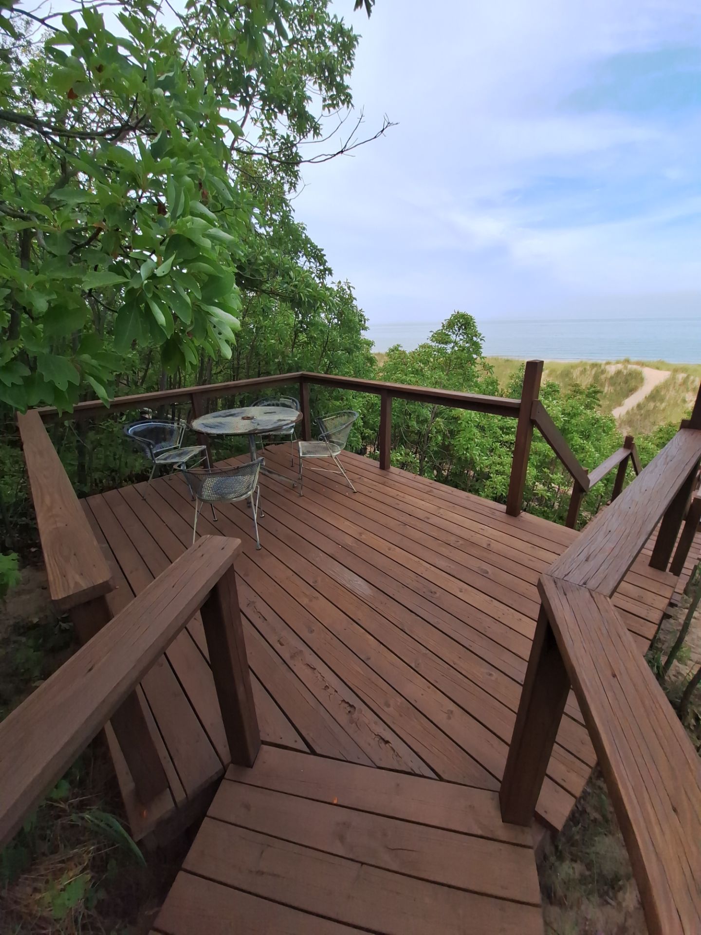 Lakefront Deck Pressure Washing, Exterior Wood Staining, and Painting in West Olive MI by Gordon Painting