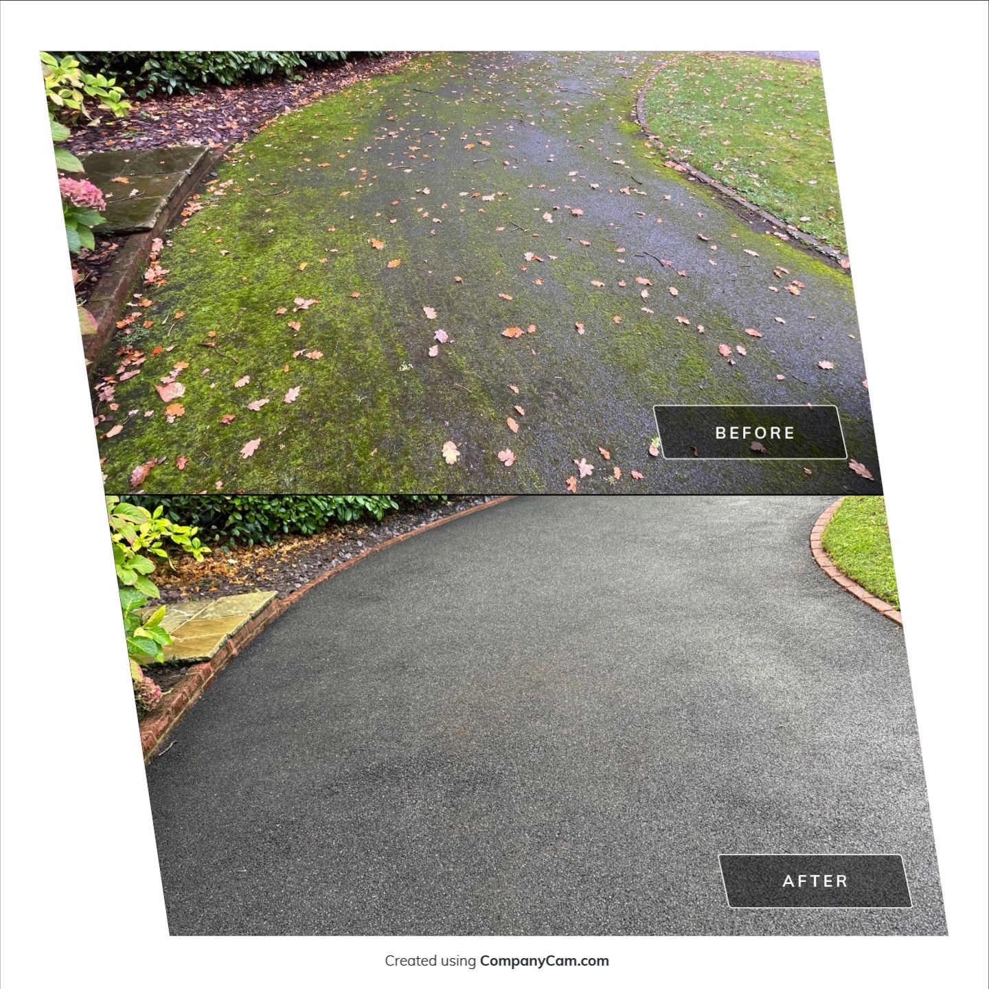 Driveway and Rockery clean using Honda 15lpm Low Pressure Washing Machine by Ges Exterior Cleaning ltd