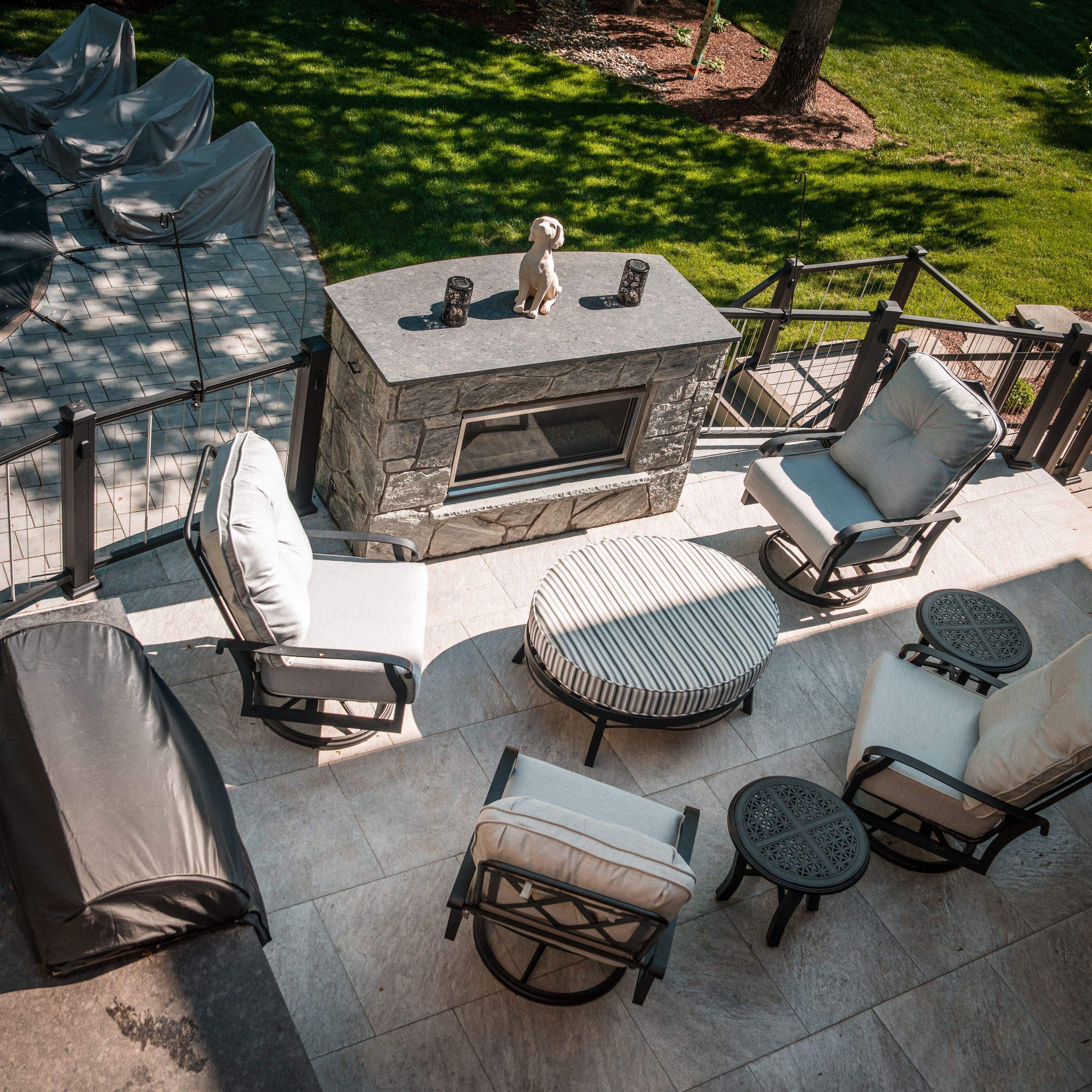 Custom Multi-Level Deck, Outdoor Kitchen & Pool Patio in McLean, VA by Sunburst Construction Inc