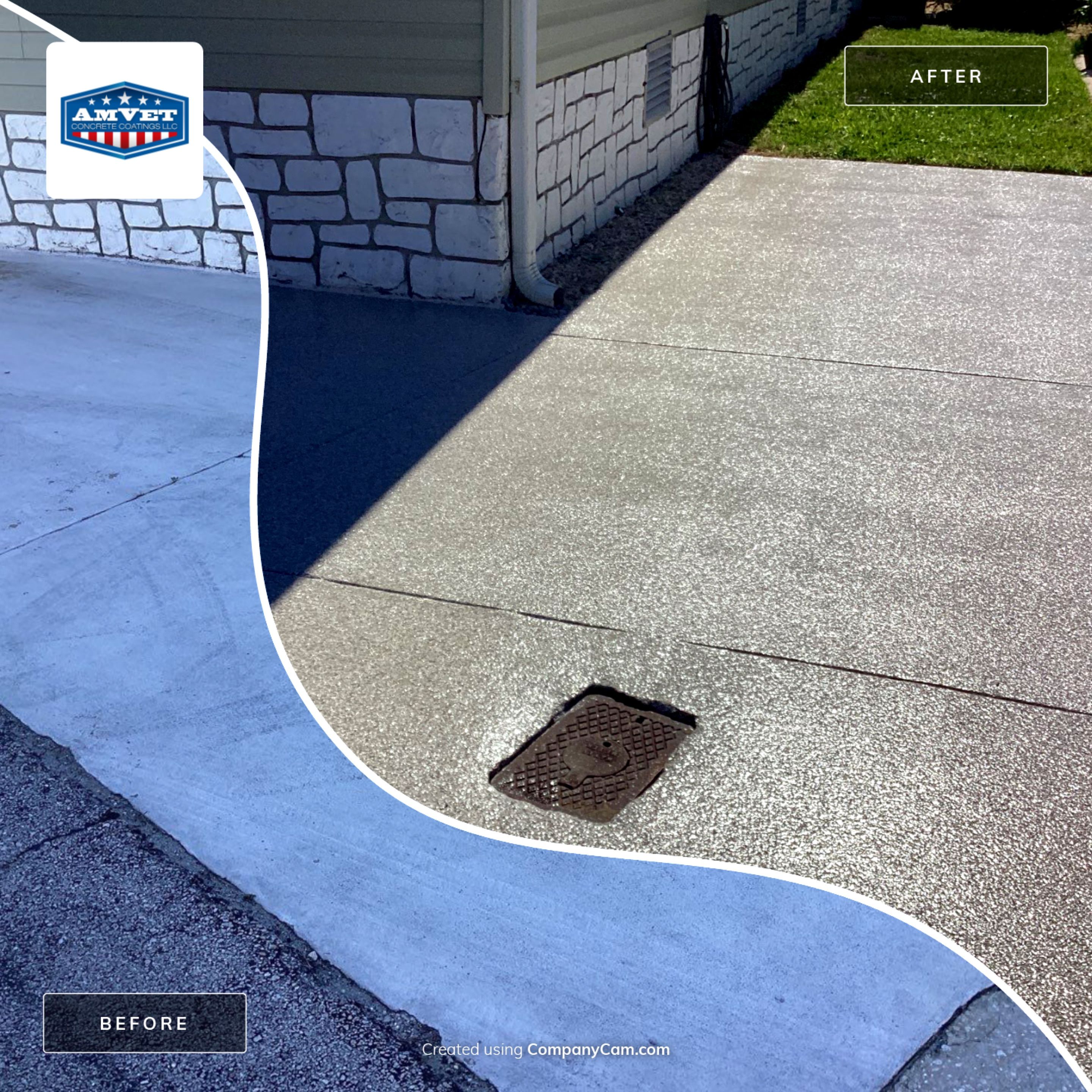 Driveway using Mt Everest by Amvet concrete coatings llc