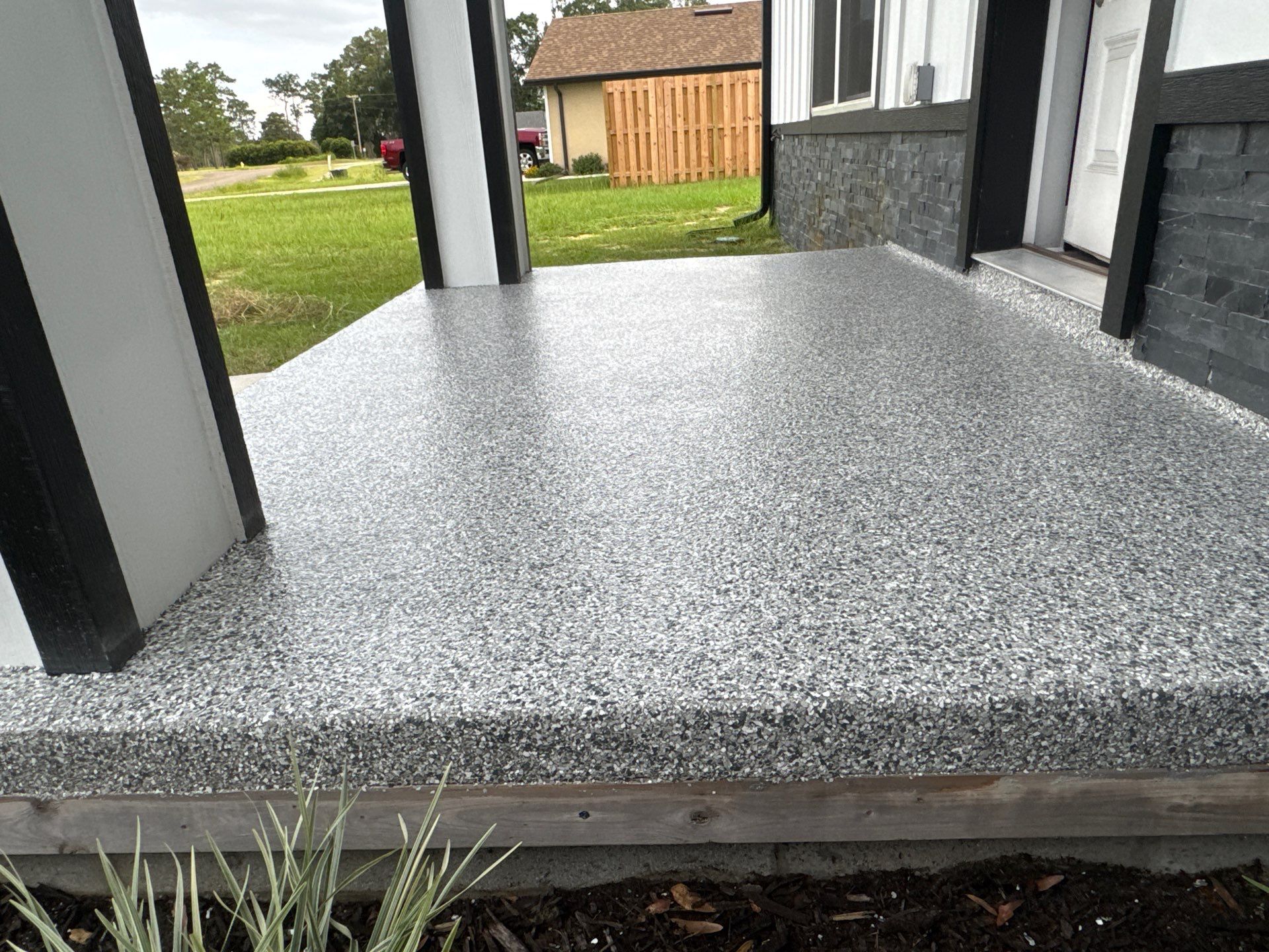 Porches Project in Brooker, FL in Slate Stone by Cross Creek Concrete Coatings