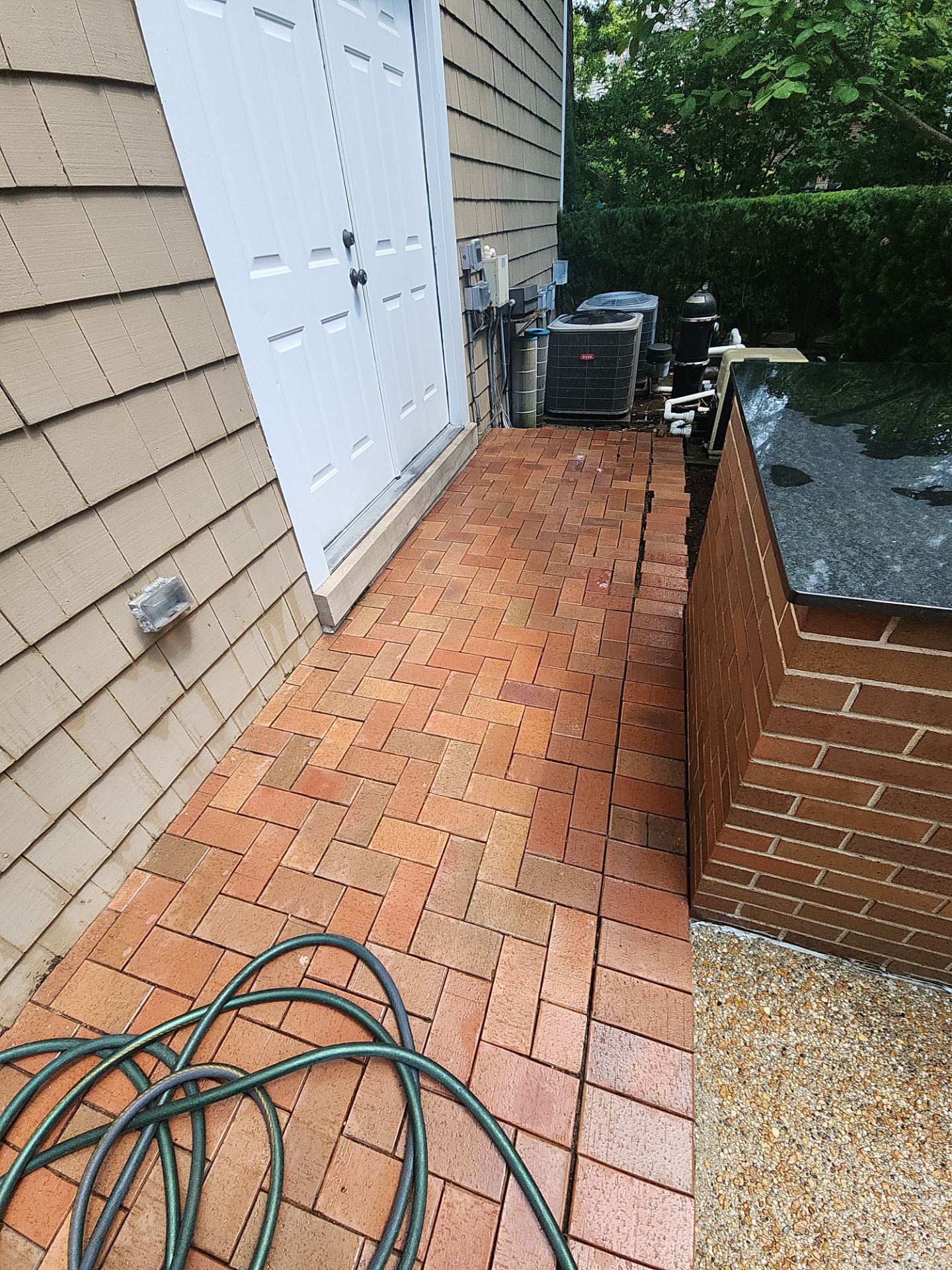 Highland Park brick cleaning by Northern Power Washing LLC.