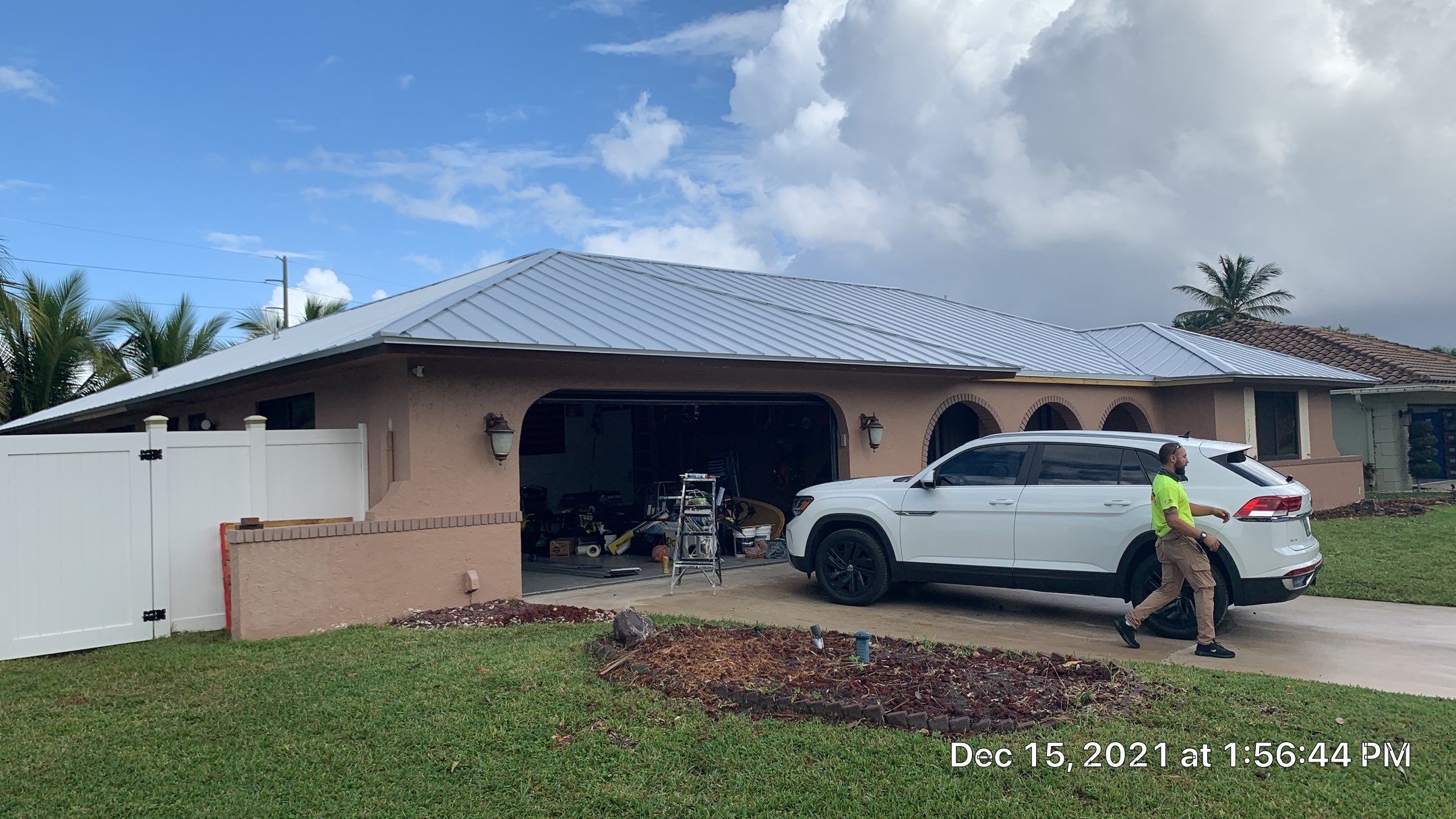 Residential Roofing Installation using 1" Nail strip metal roof by BLUES BROTHERS ROOFING