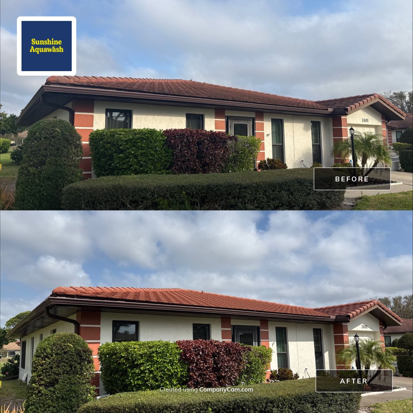 Tile Roof Cleaning – Vivenda at Bradenton I (5-Star Review & Neighbor Referrals) by Sunshine AquaWash