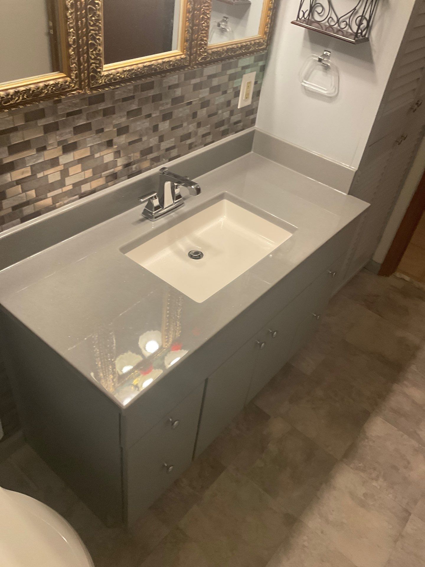 Phase II: Santorini White & Concrete Onyx by Rome Bath Remodeling