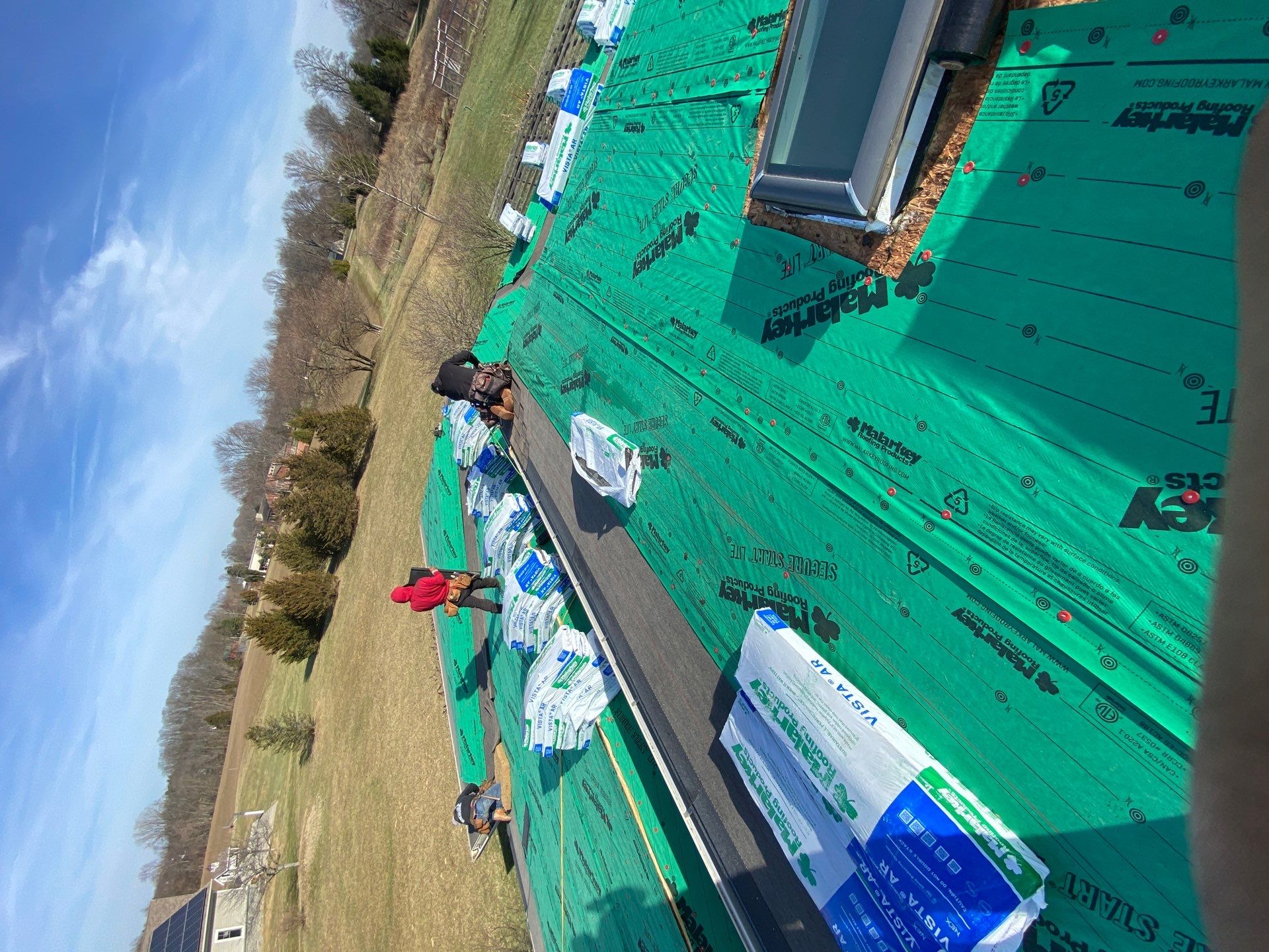 Residential Roofing Installation using Malarkey Vista AR Shingles (Weathered Wood Plus) by Koontz Construction