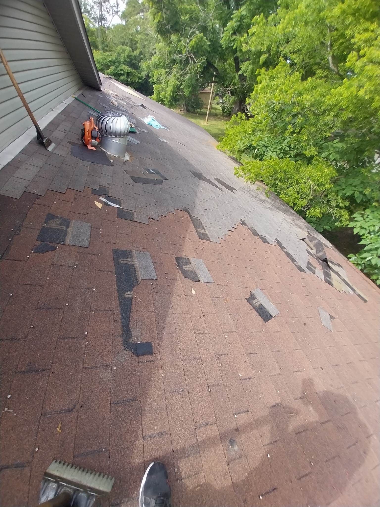 Storm Restoration Reroof: 25 Year 3-Tab Shingle by Hostetler Roofing