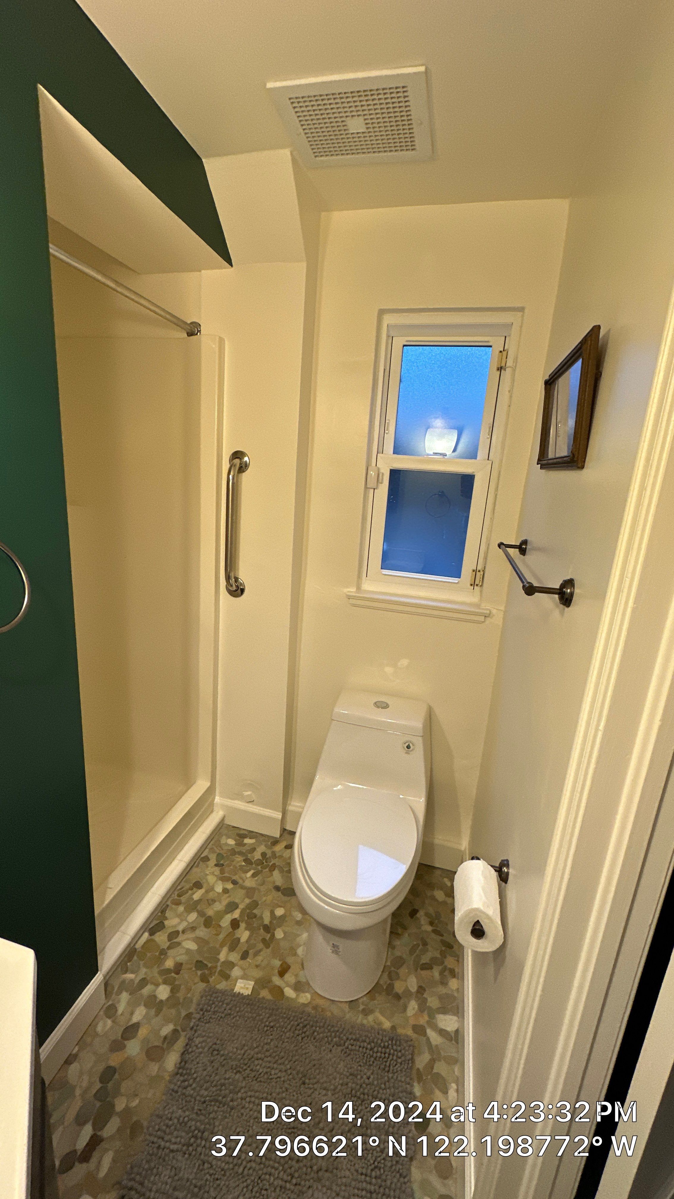 Bathroom-drywall repair and repaint by Herrera’s Bay Area Painting inc.
